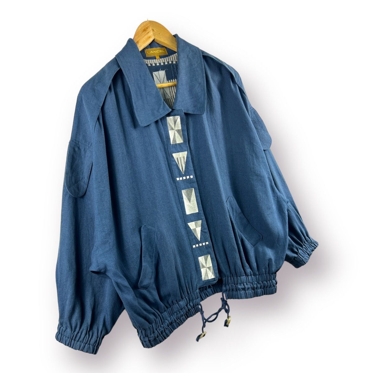 Lancel 🔥 VTG LANCEL PARIS GEOMETRIC ART PARACHUTE BOMBER JACKET Size US L / EU 52-54 / 3 - 3 Thumbnail