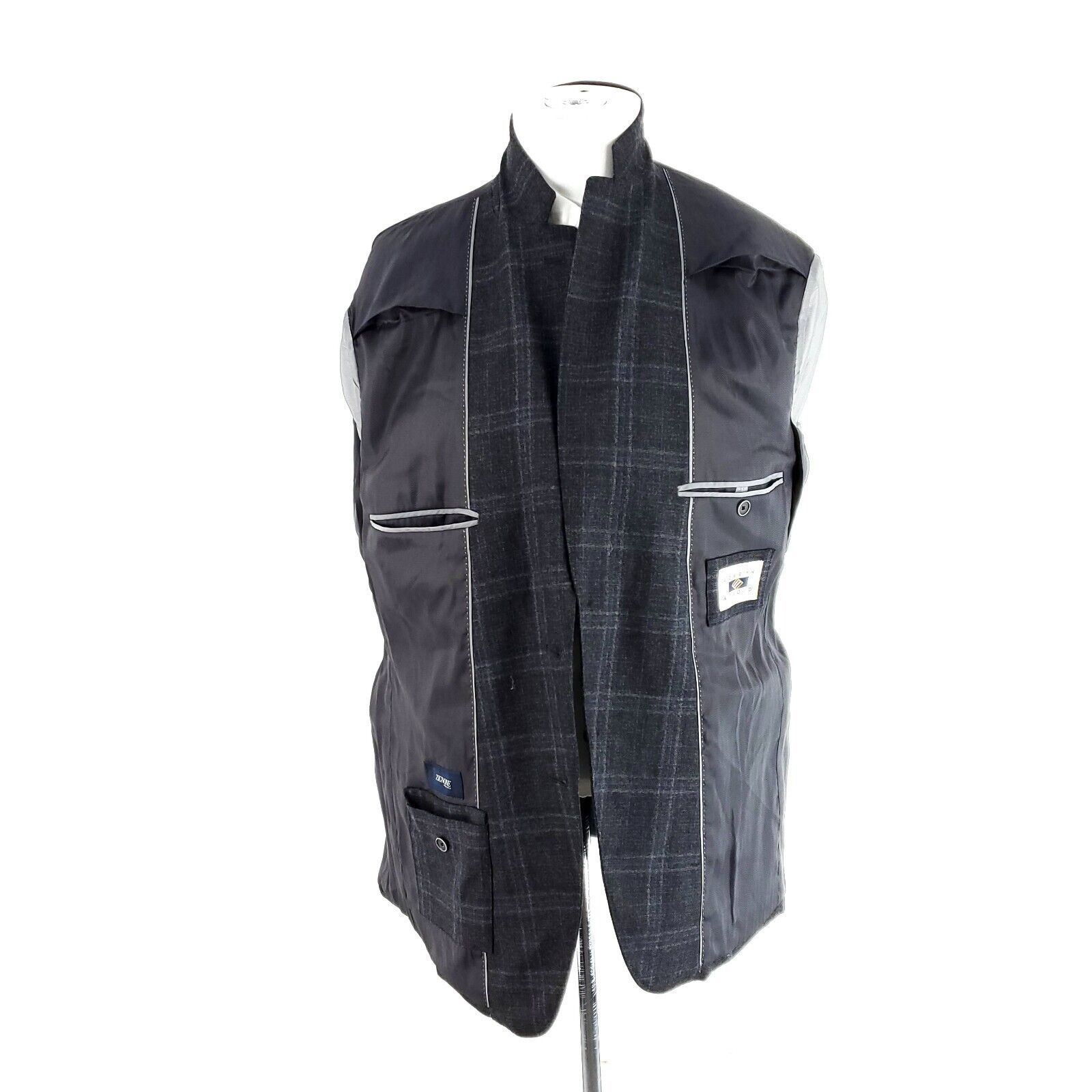 Joseph Abboud Joseph Abboud Zigone Flannel Wool 2 Button Sport Coat 42R Gr Size 42R - 10 Thumbnail