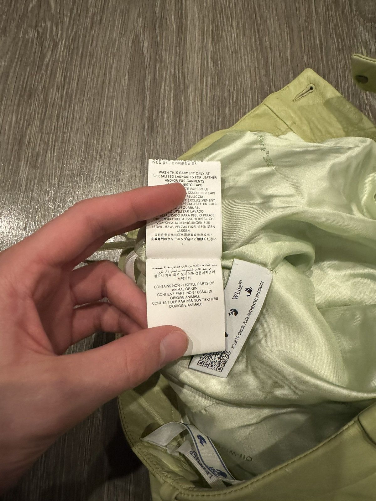 Off-White Off White 100% Leather Shorts Light Green 28-30 Size US 29 - 12 Thumbnail