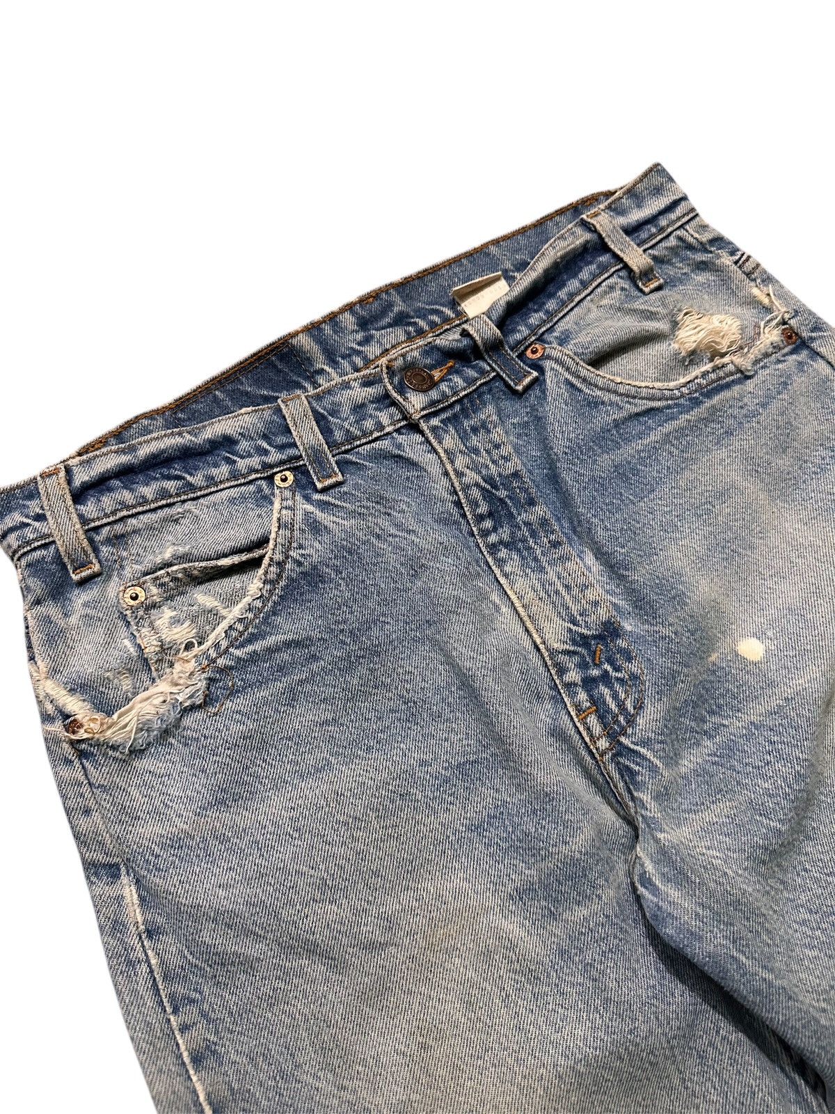 Levi's × Vintage Vintage Levis 505 Jeans Orange Tab Distress Denim Size US 32 / EU 48 - 4 Thumbnail