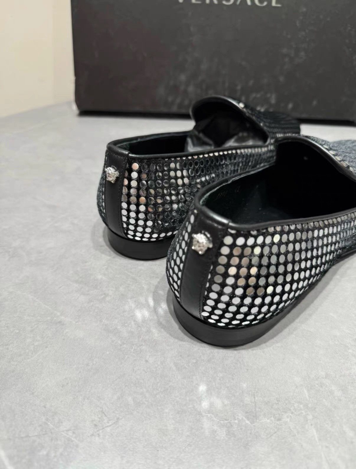 Versace Versace Men's Velvet Sequin Sticking Leather Shoes K33 Size US 7 / EU 40 - 3 Thumbnail