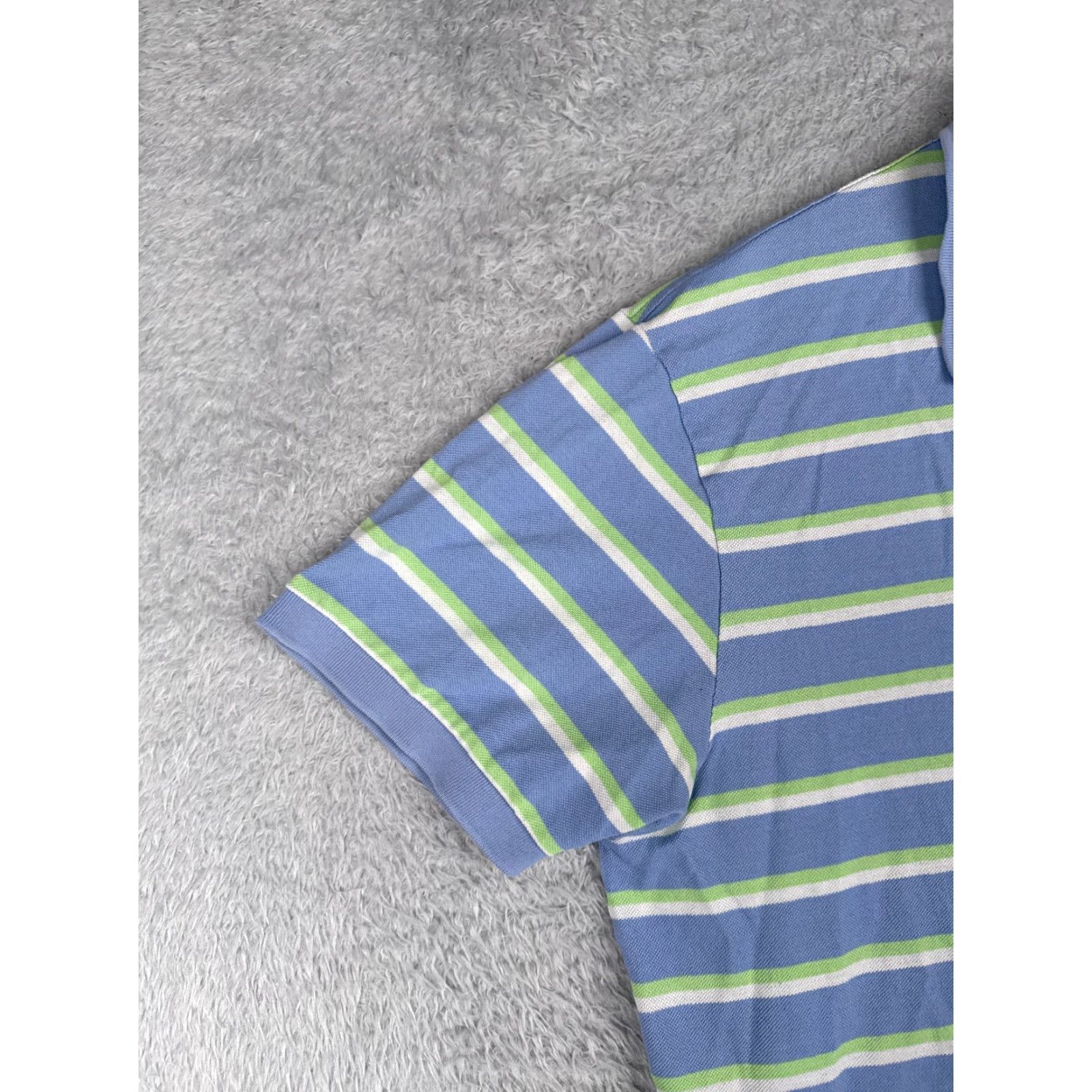 VINTAGE Ralph Lauren Polo Shirt Men XL Blue Stripe Cotton Pima 80s Polo Shirt, Golf, Modern, American, Sports Mens