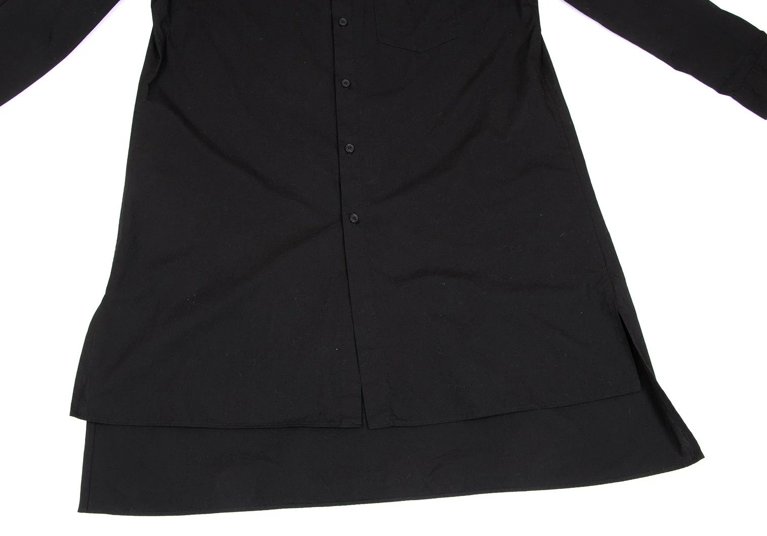 Yohji Yamamoto Double Color Cotton Long Shirt Black 3 Size US L / EU 52-54 / 3 - 9 Thumbnail