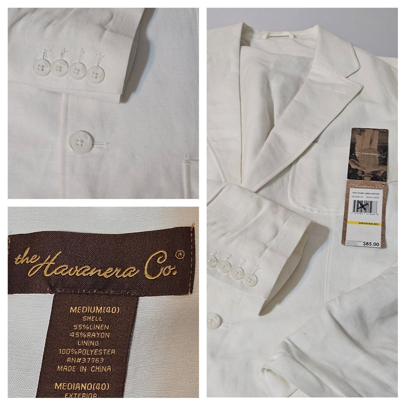 Havana NWT The Havanera Co Linen Blend Mens 40 Blazer Sport NEW Size 40L - 1 Thumbnail