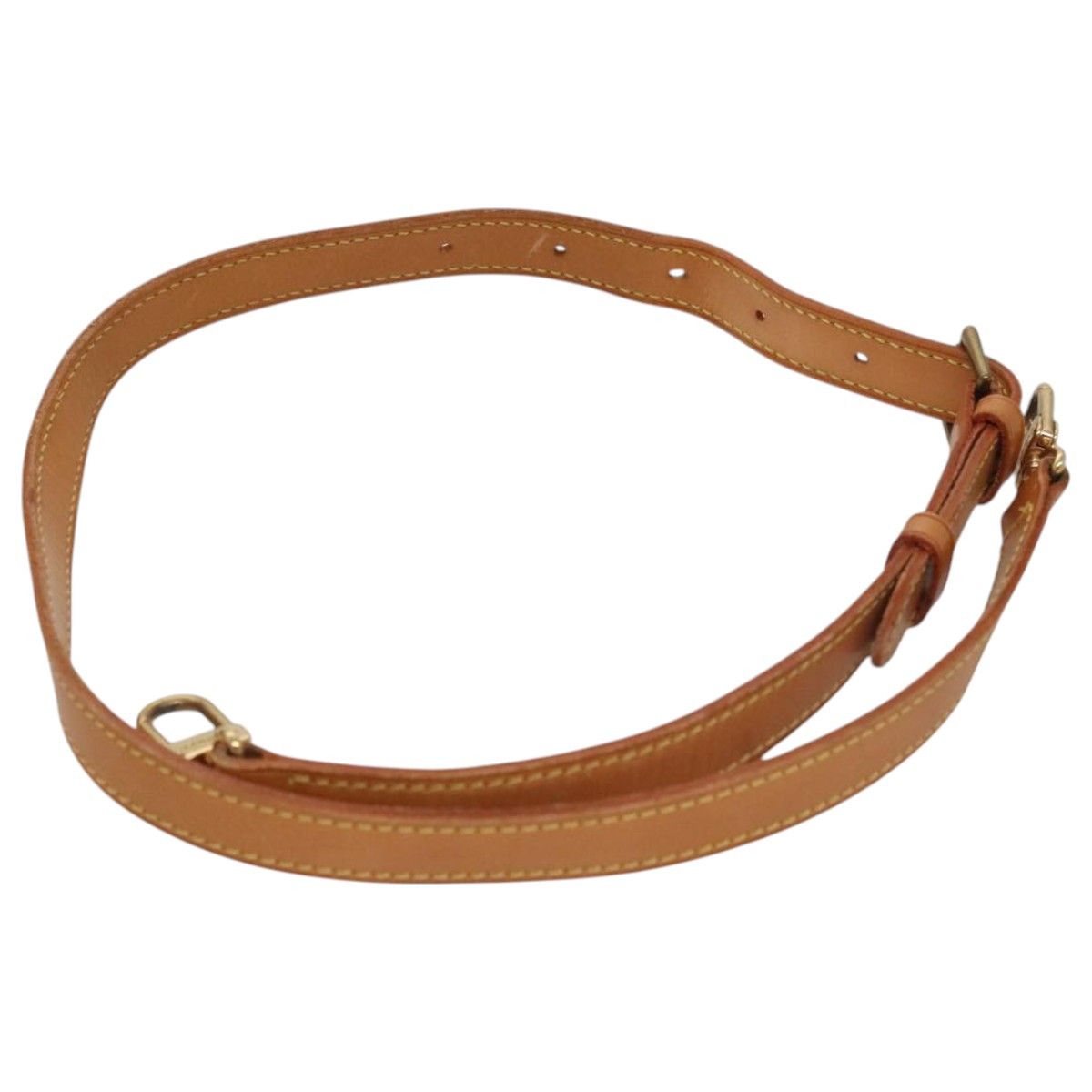 LOUIS VUITTON Adjustable Shoulder Strap Leather Beige
