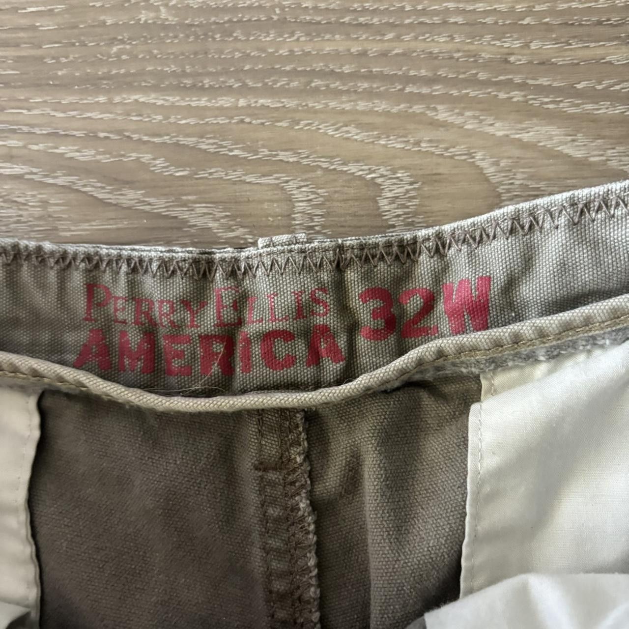 Perry Ellis Crazy Vintage Y2K/2000s Baggy Light Brown Perry Ellis Skater Style Cargo Shorts! Size 32 Size US 32 / EU 48 - 6 Thumbnail