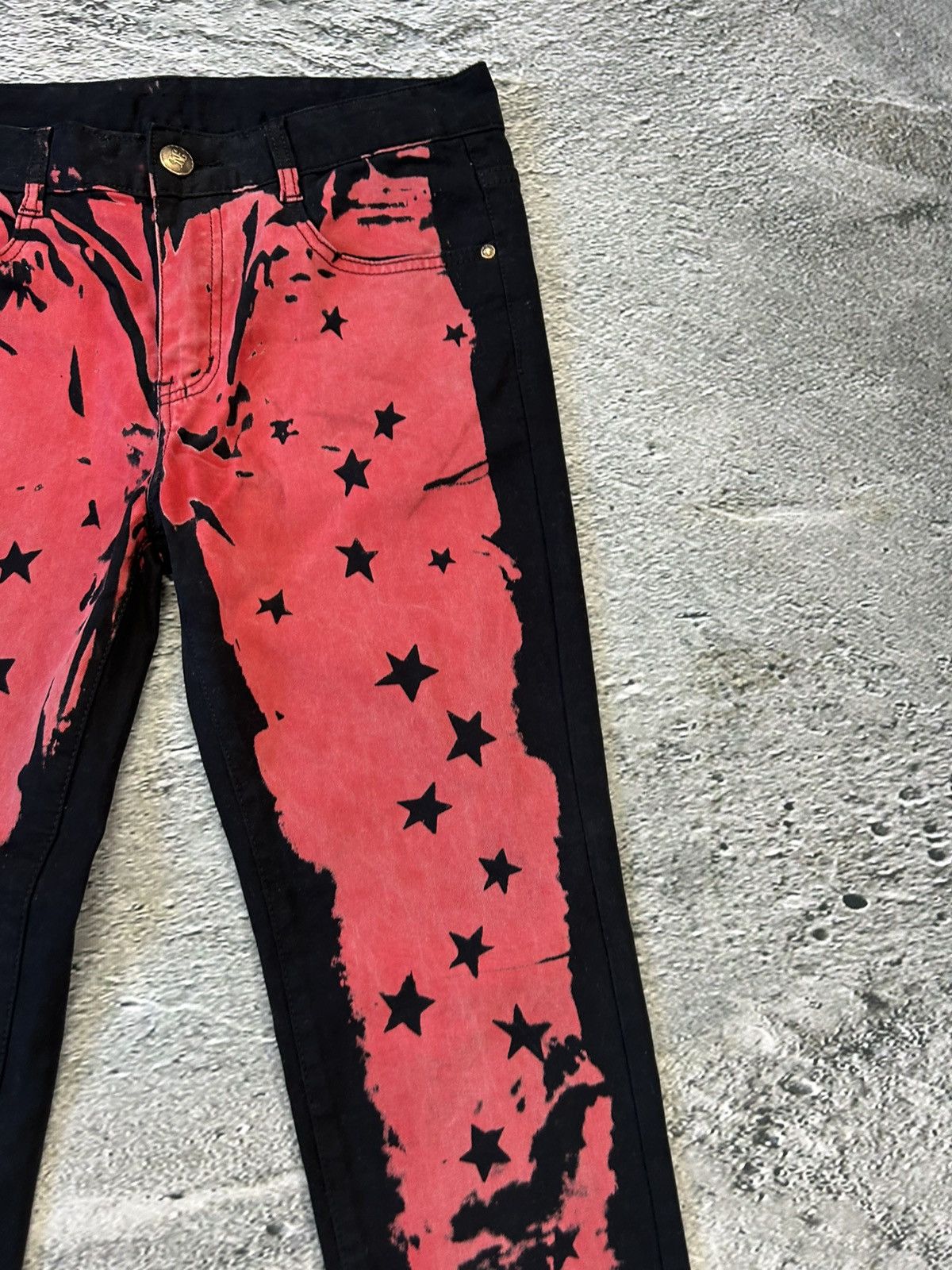 Other Y2K jeans black red slim stars Size US 30 / EU 46 - 3 Thumbnail