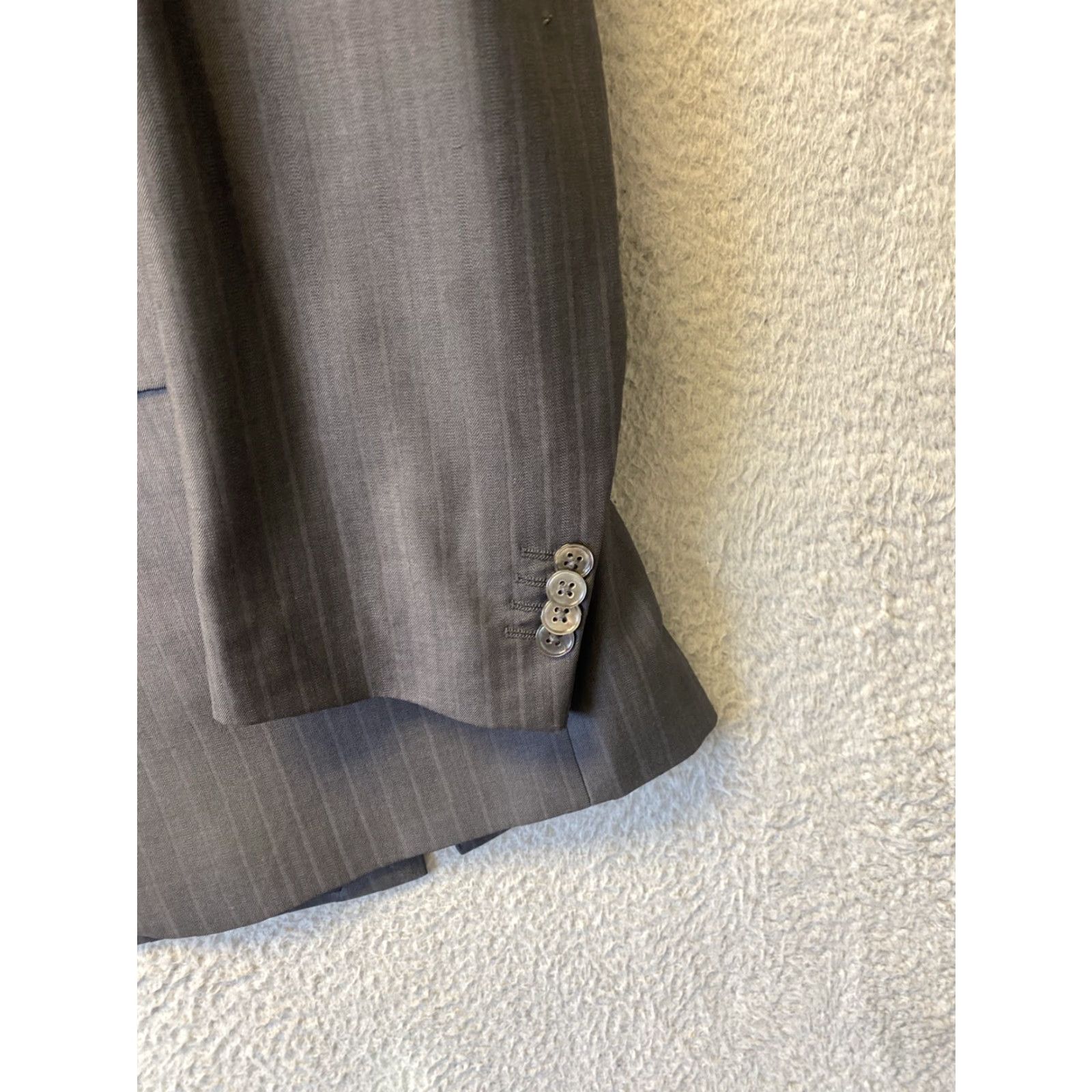 Lubiam Lubiam Blazer 44L Gray Wool Two-Button Notch Lapel Classic Fit Designer Mens Size 44L - 2 Thumbnail
