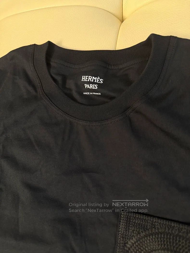 Hermes Hermes Black Short-Sleeve Women's T-Shirt with H Pocket Em Size S / US 4 / IT 40 - 4 Thumbnail