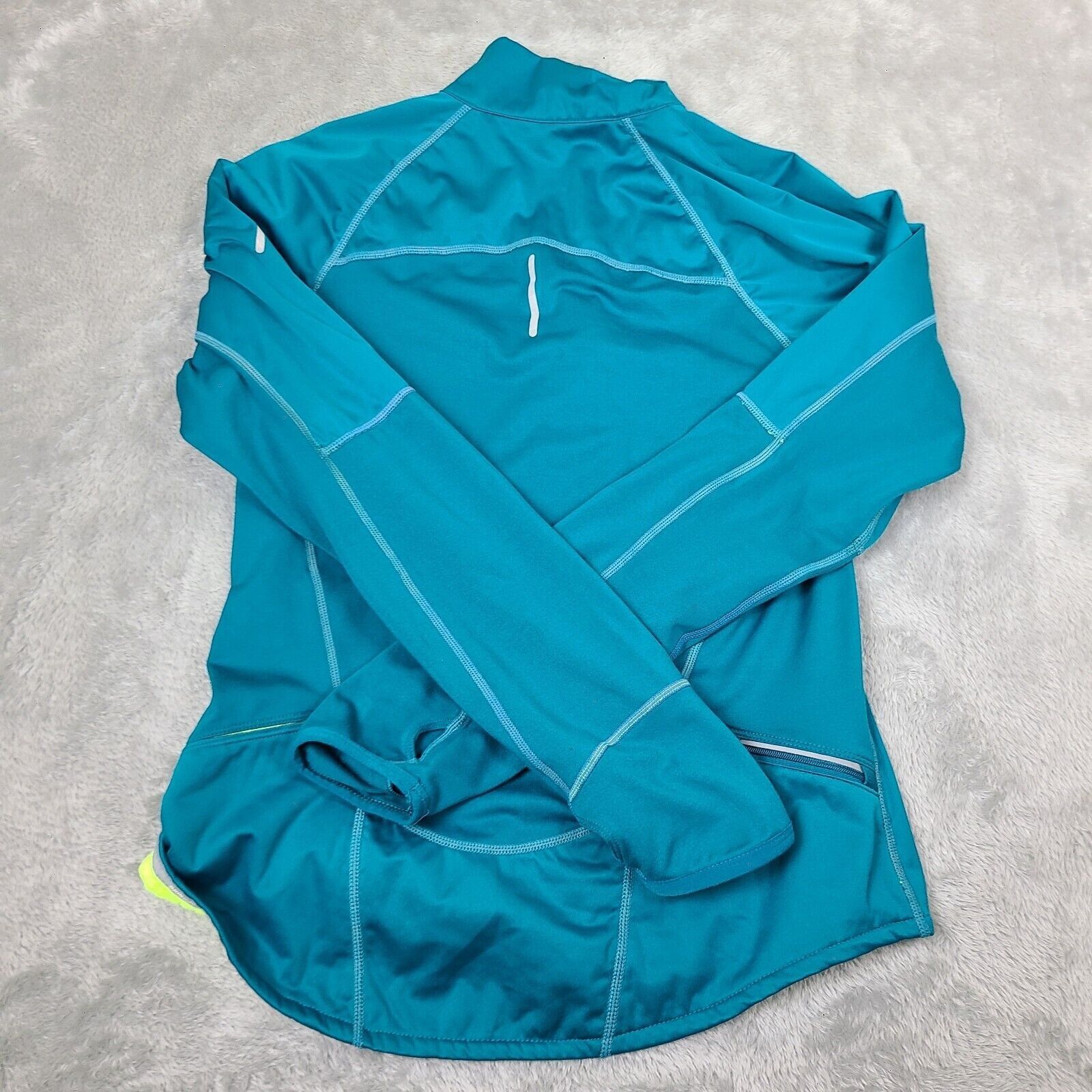 Nike Nike Green Running Jacket with Neon yellow inside Thumb Hole Size M / US 6-8 / IT 42-44 - 10 Thumbnail
