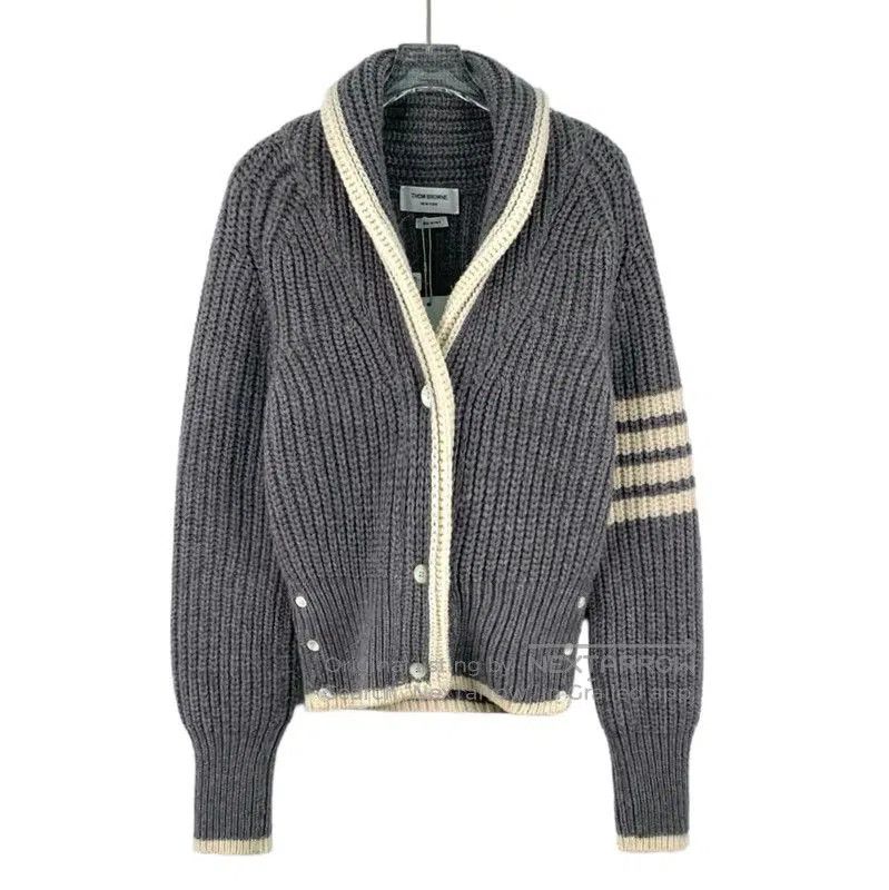 Thom Browne Thom Browne Gray Wool Women's Cardigan . Size XXS / US 00 / IT 34 - 1 Thumbnail