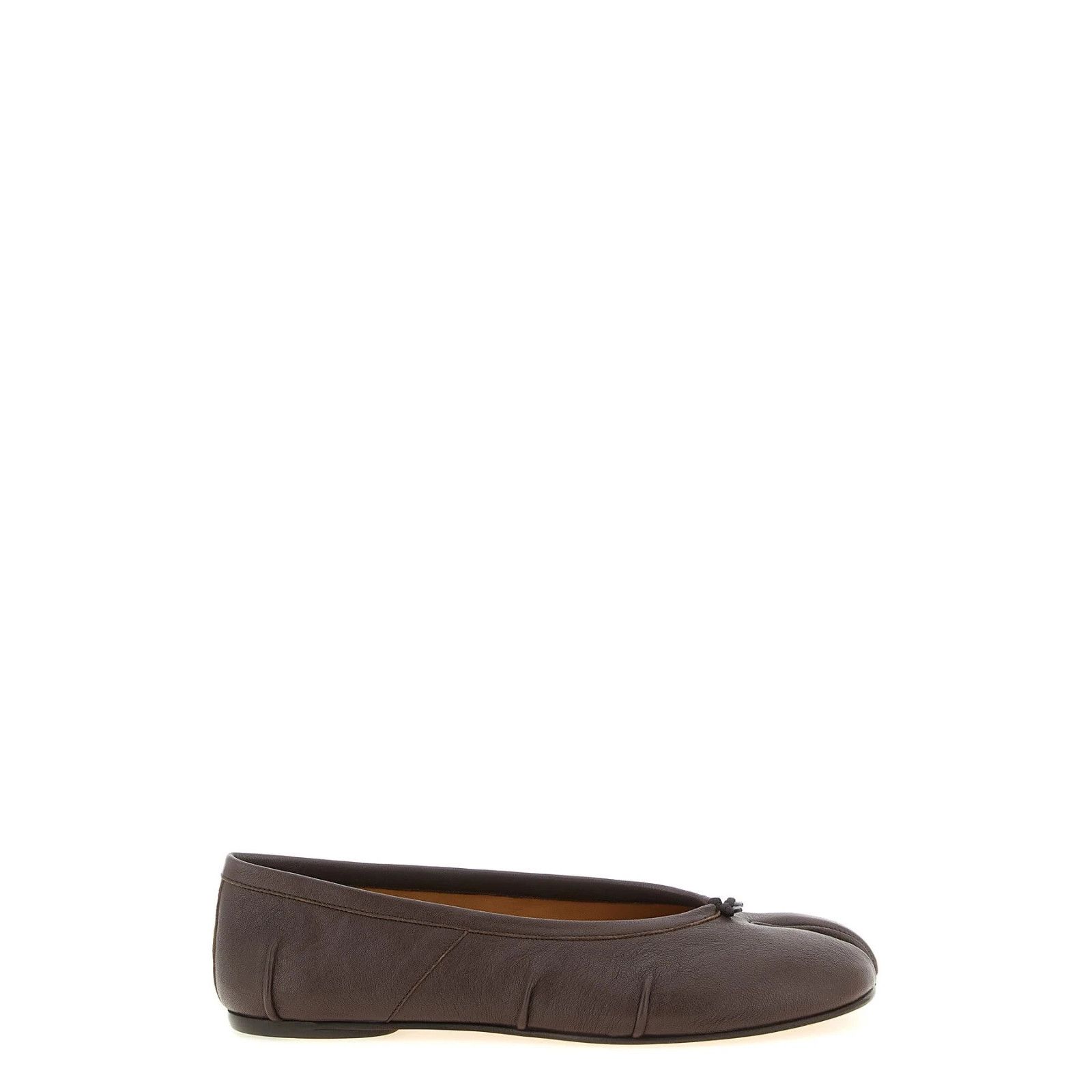 MAISON MARGIELA Tabi New Brown Leather Ballerina Flats New &