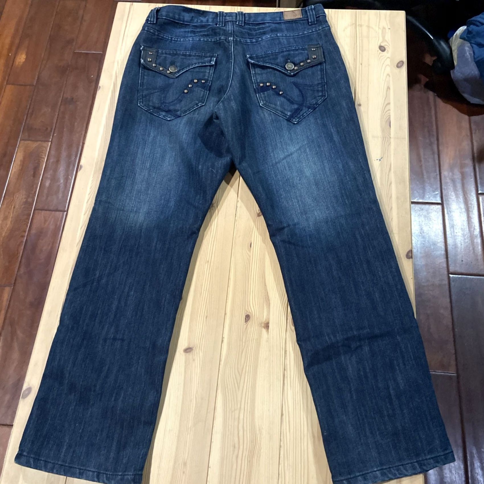 Denime Nostic Jeans Men's 34x32 Dark Wash Denim Regular 5-Pocket Zipper Button Straight Hip Hop Streetwear Y2K 90s Rock City Baggy? Size US 34 / EU 50 - 8 Thumbnail