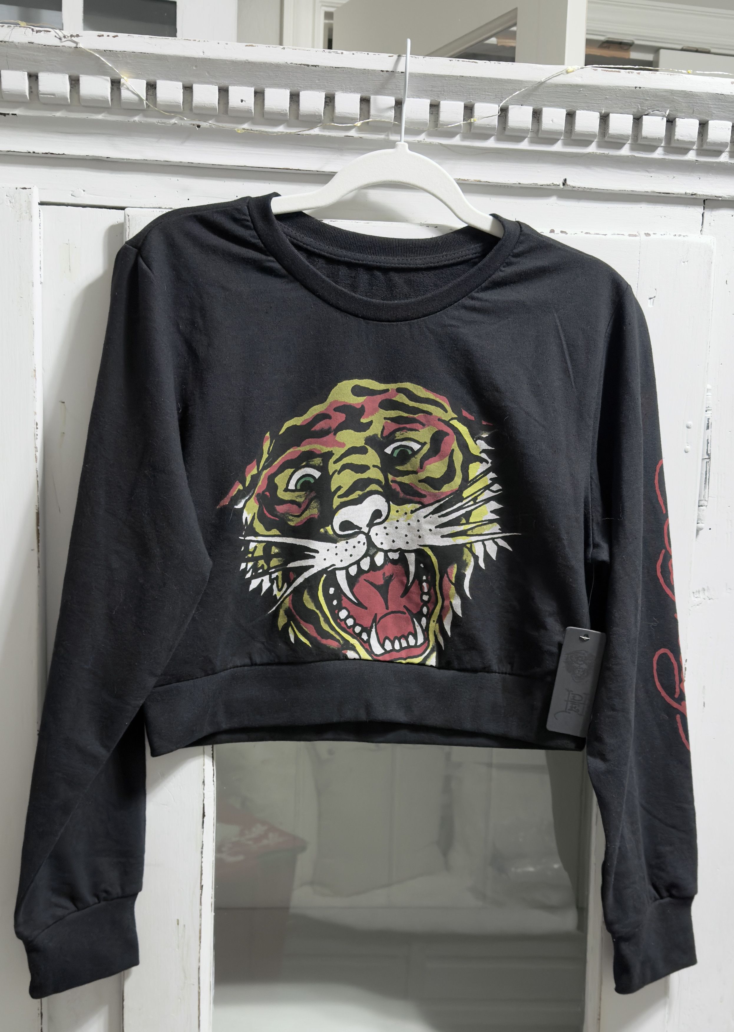 Ed Hardy Ed Hardy Retro Tiger Head Cropped Shrunken Sweatshirt NWT Size L / US 10 / IT 46 - 1 Thumbnail