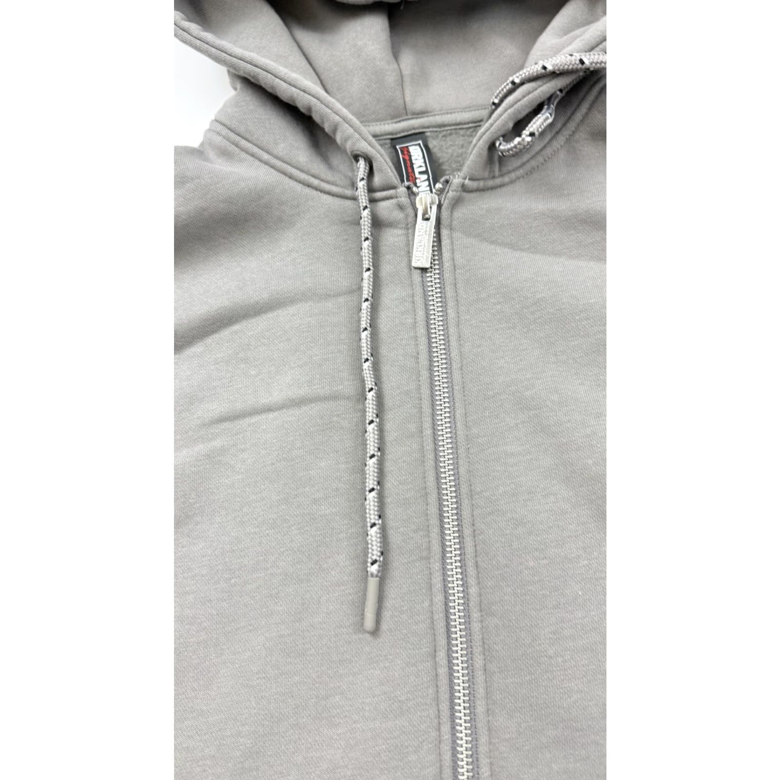 Vintage Kirkland Signature Hoodie Sweatshirt Logo Full Zip Mens Small Gray Unisex Pockets Graphic Print Zip Hooded Fleece Cotton Polyester Size US S / EU 44-46 / 1 - 6 Thumbnail