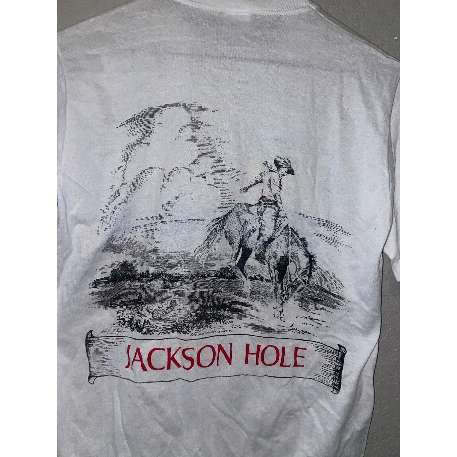 Jerzees Vintage Test Print Shirt Louisville Jackson Hole White L Tee Size US M / EU 48-50 / 2 - 11 Thumbnail