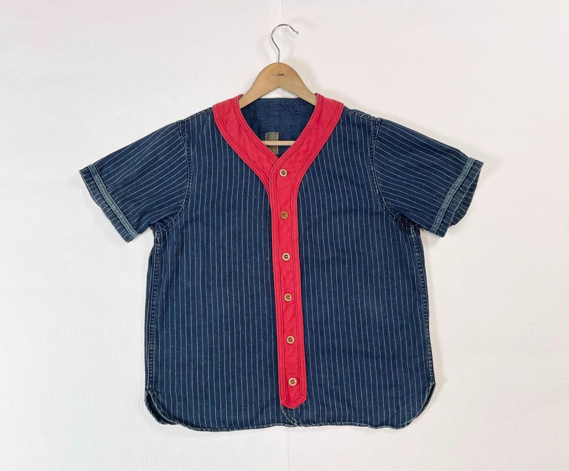 Visvim VISVIM ICT DUGOUT WABASH Short-Sleeve Striped Baseball Shirt Size US M / EU 48-50 / 2 - 1 Thumbnail