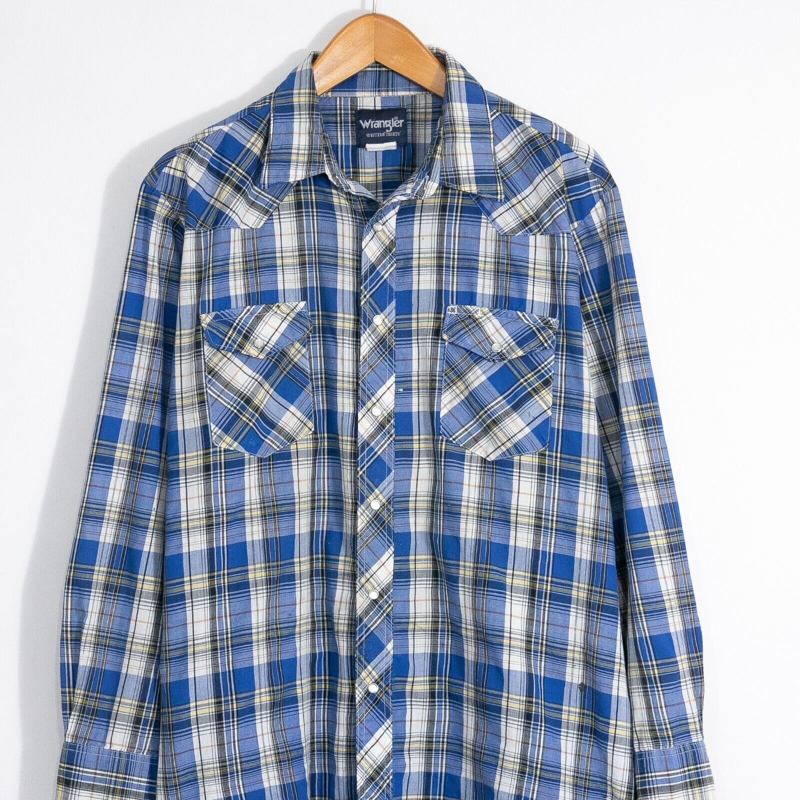 Wrangler Vintage Wrangler Pearl Snap Button Shirt 2XL - Long Sleeve Size US XXL / EU 58 / 5 - 2 Thumbnail