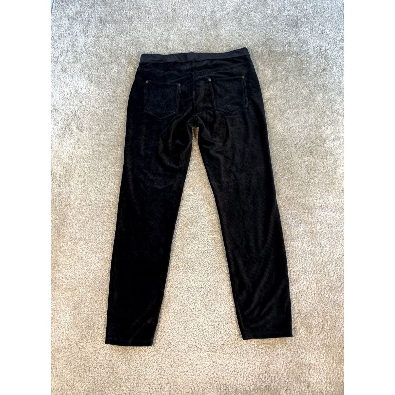 Vintage Simply Vera Vera Wang Black Dress Pants L Stretch Waist Pull On Ultrasuede Womens Size 36" / US 14 / IT 50 - 3 Thumbnail