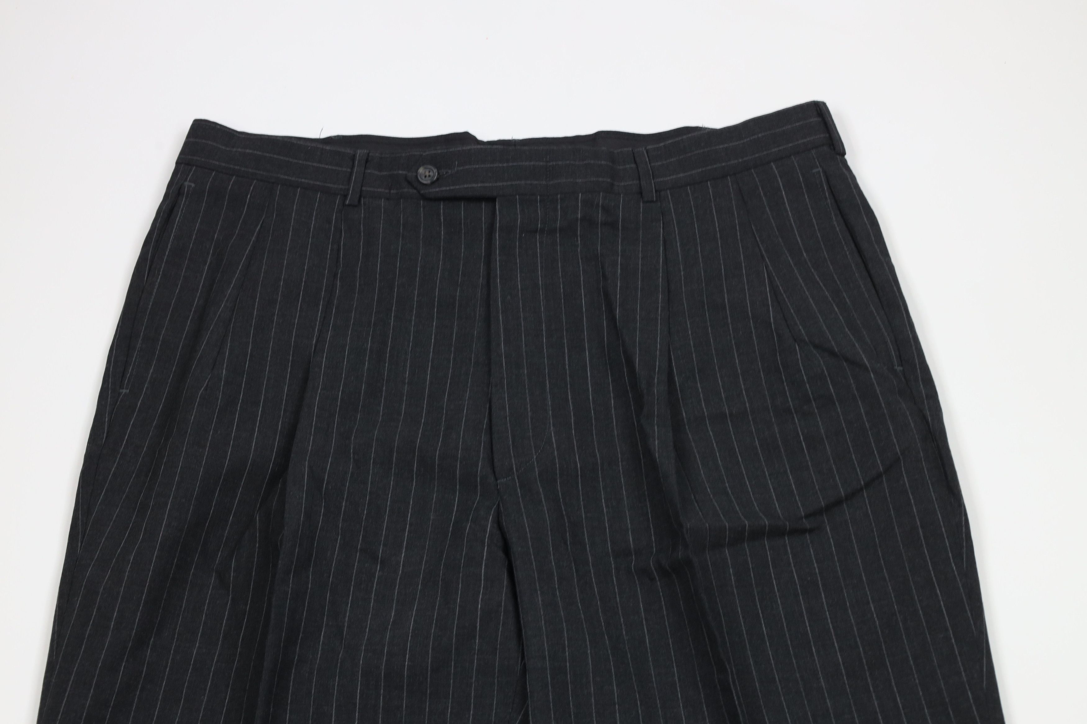 Lands' End × Vintage Vintage 90s Lands End Pinstriped Wide Leg Chino Pants USA Size US 36 / EU 52 - 2 Thumbnail