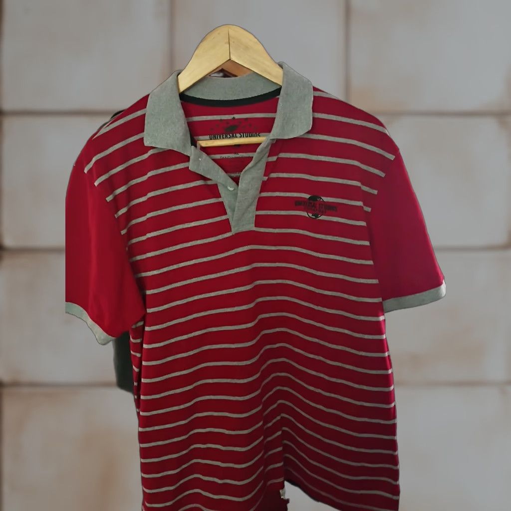 Vintage Universal Studios Polo Striped Shirt Singapore XL Size US XL / EU 56 / 4 - 1 Thumbnail