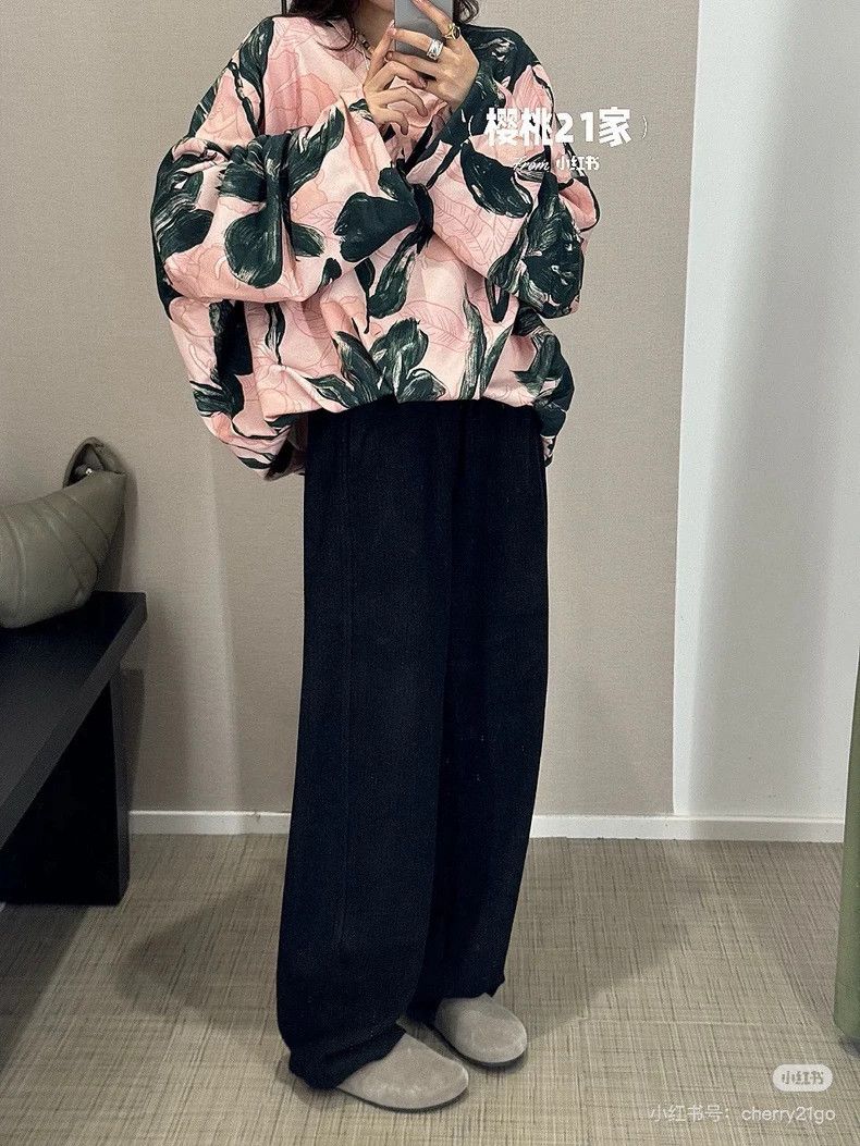 Dries Van Noten DRIES VAN NOTEN Pink ink-wash floral pleated sweatshirt Size S / US 4 / IT 40 - 6 Thumbnail