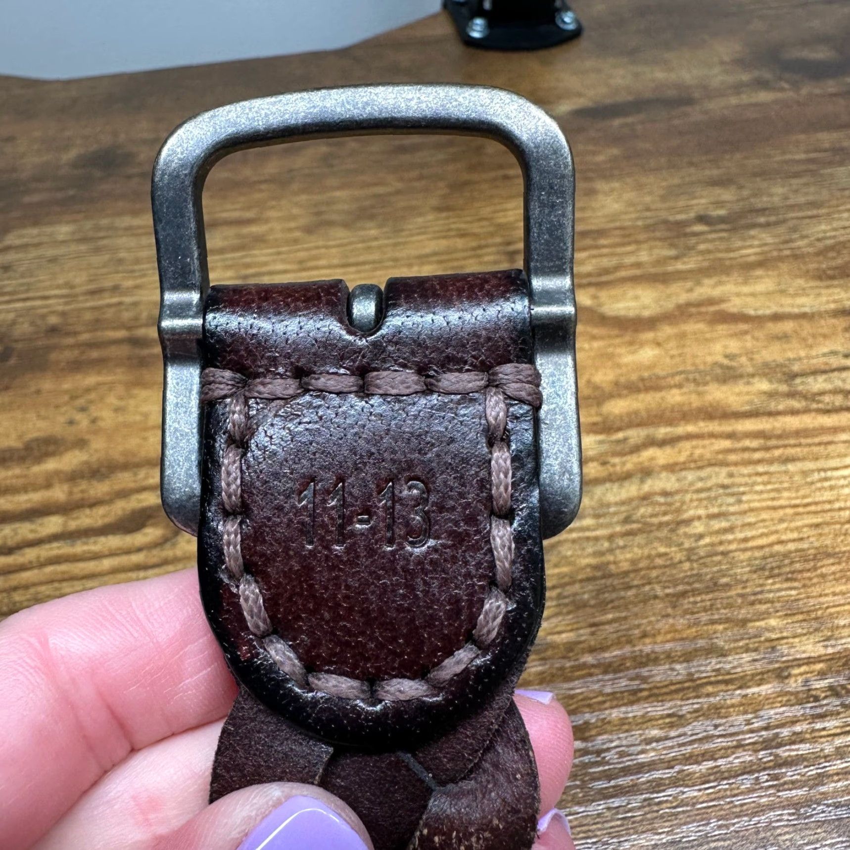 Abercrombie & Fitch Abercrombie & Fitch Belt Womens Brown Genuine Leather Braided AF Logo Buckle Wide 12" Size ONE SIZE - 6 Thumbnail