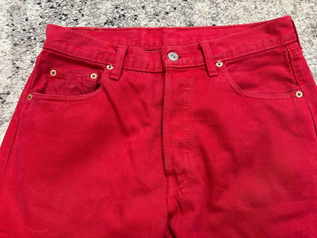 Levi's Vintage Clothing Vintage 90s Levi’s 501 Red Denim Jeans • Made in USA • W31 Size US 31 - 8 Thumbnail