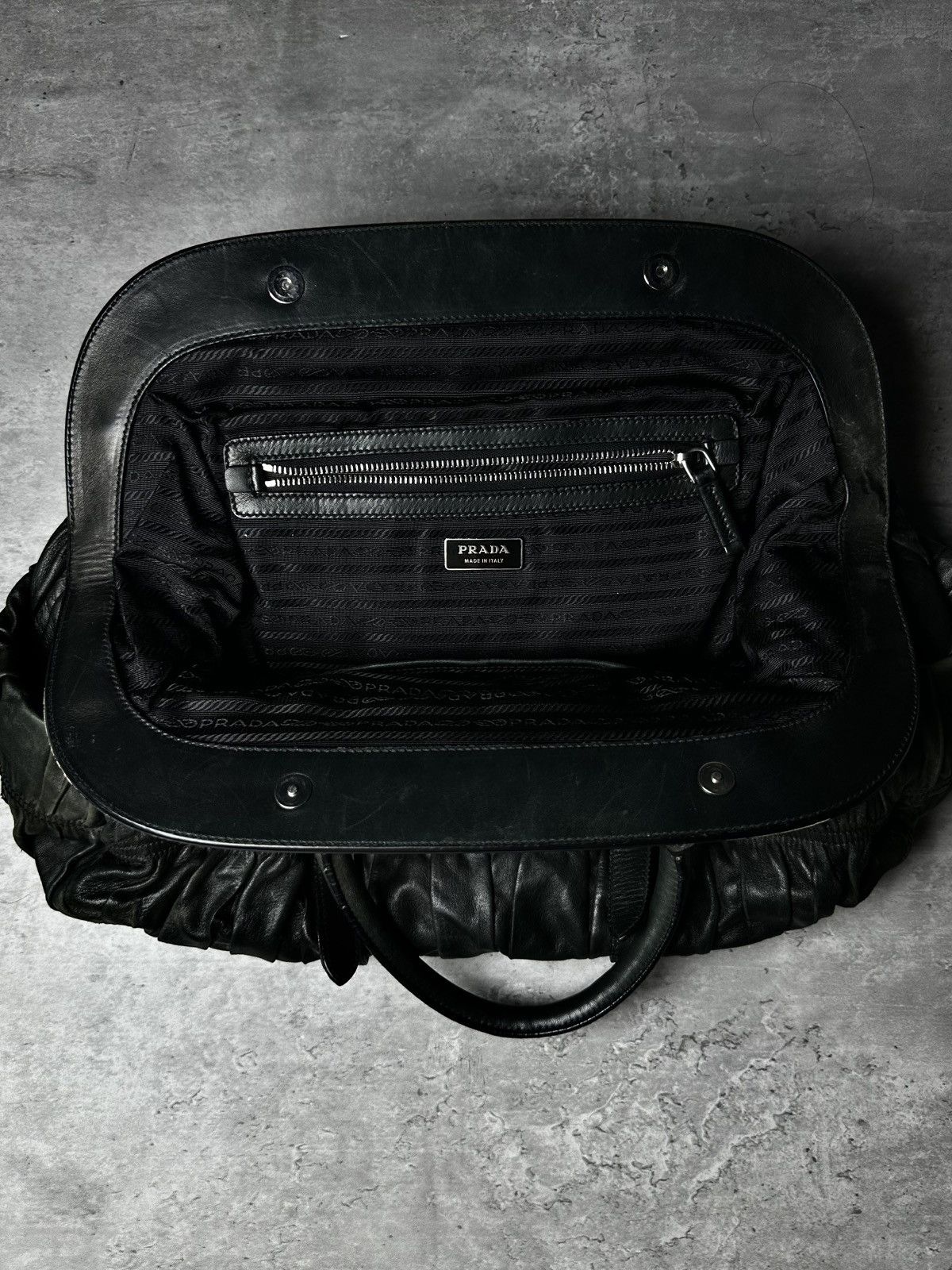 Prada PRADA GATHERED LEATHER HANDLE BAG Size ONE SIZE - 5 Thumbnail