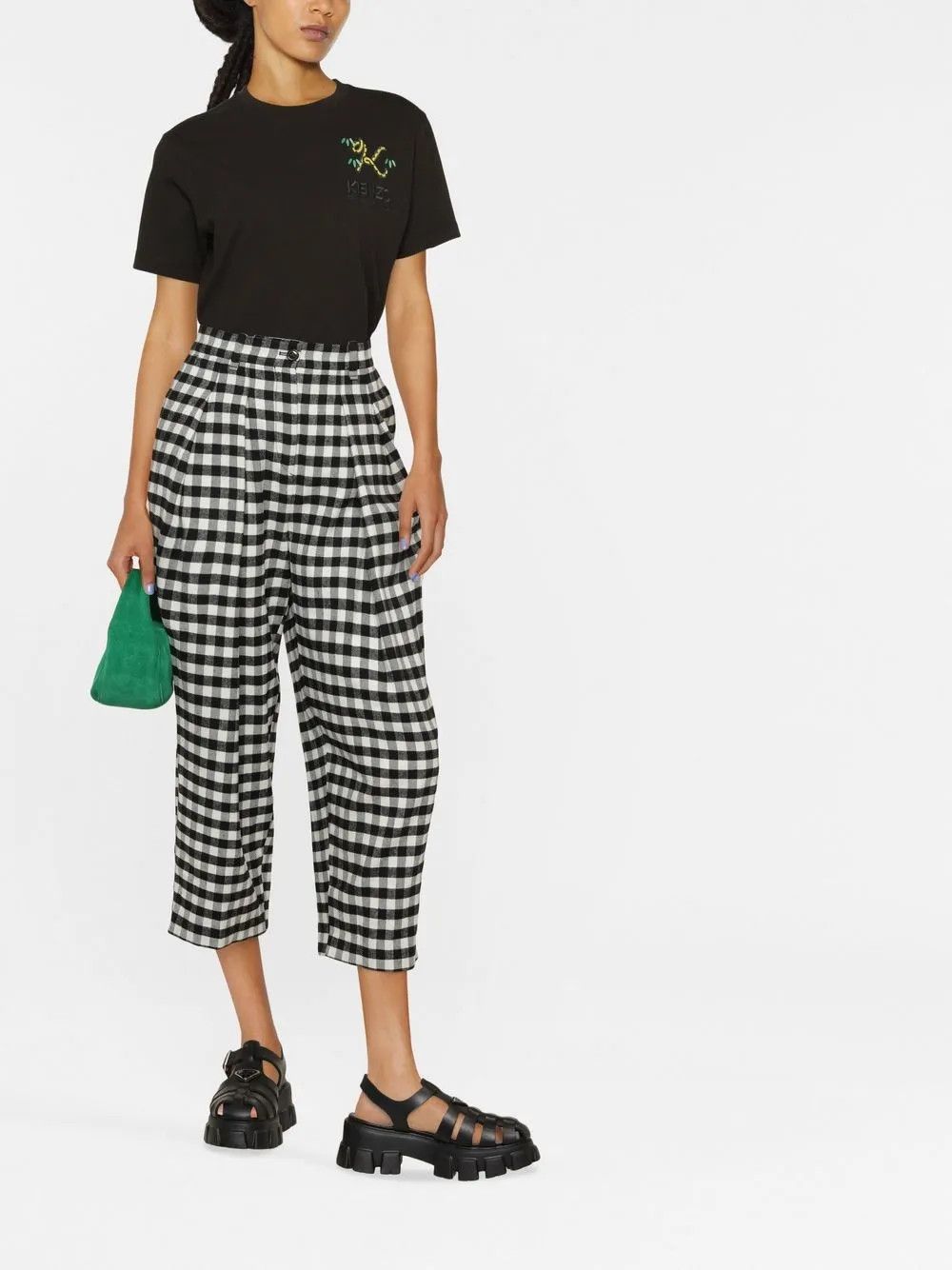 Kenzo o1y1025 Casual Pant in Black/White Size 26" / US 2 / IT 38 - 4 Thumbnail