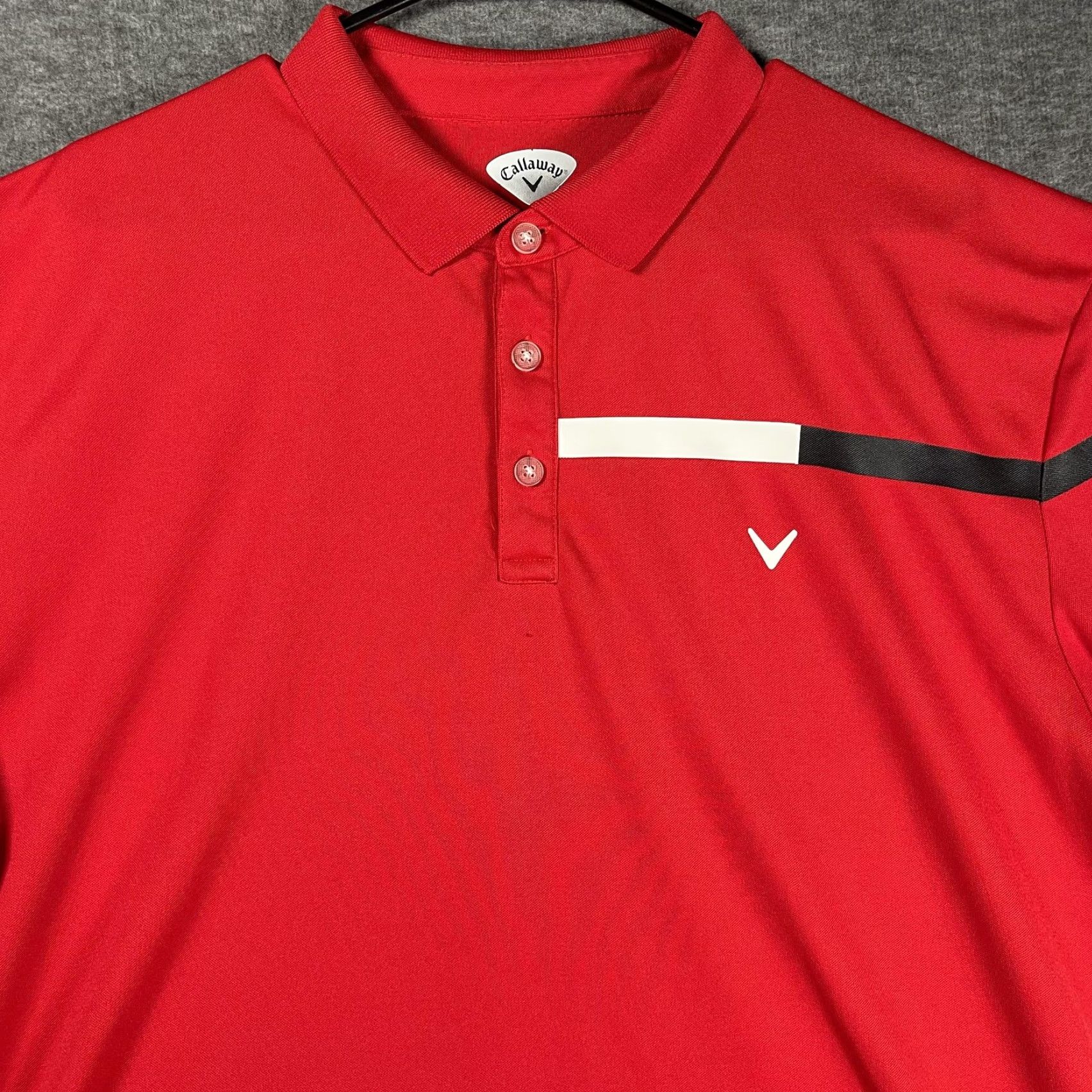 Callaway Callaway Polo Shirt Mens 2XL Red Performance Golf Short Sleeve Striped Contrast Chest Right Sleeve Polo Man Mens Size US XXL / EU 58 / 5 - 2 Thumbnail