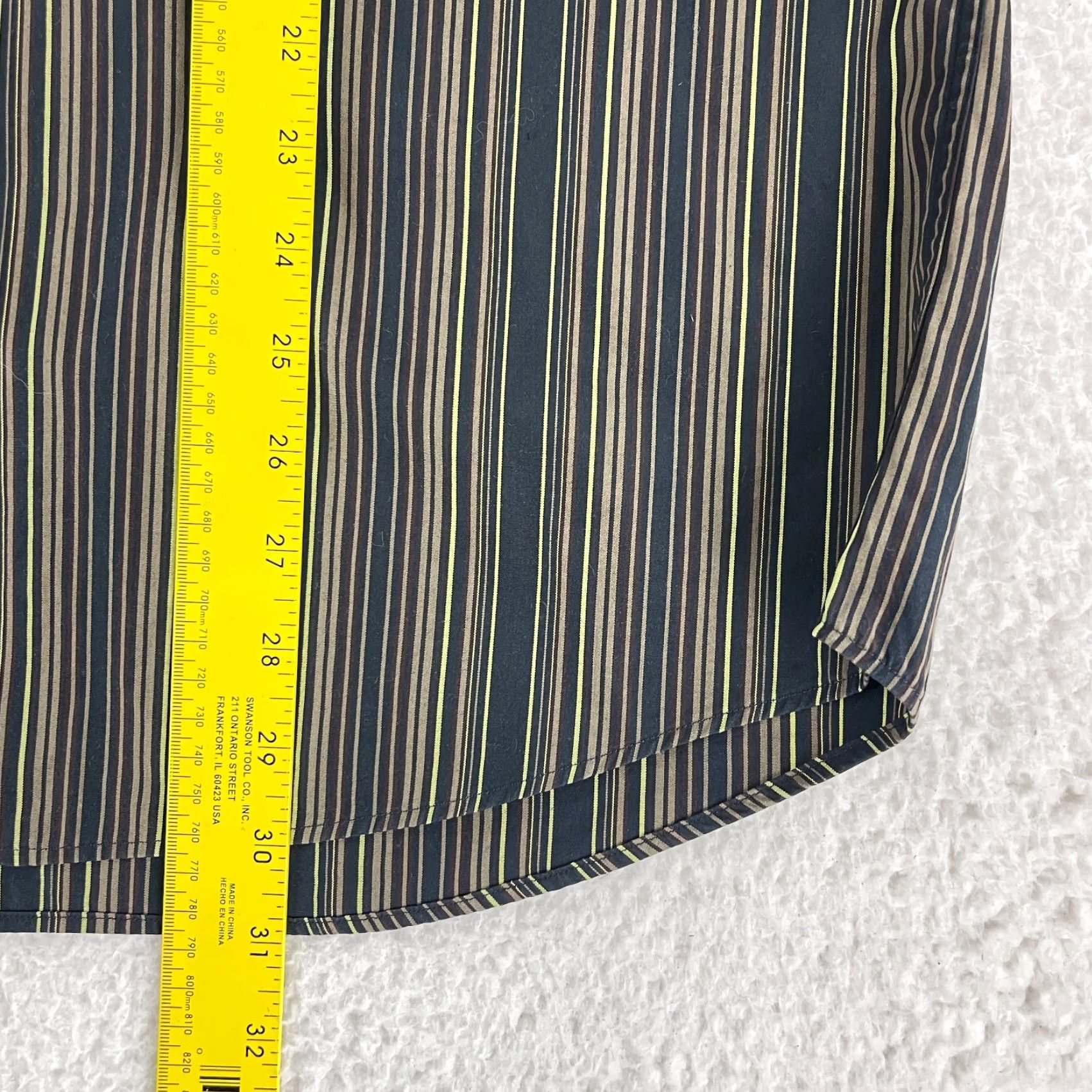 Hugo Boss **Hugo Boss Mens XL Brown Striped Long Sleeve Button-Up Dress Shirt** User: **Hugo Boss Mens Size XL Brown Striped Long Sleeve Button-Up Dress Shirt** Size 46R - 6 Thumbnail