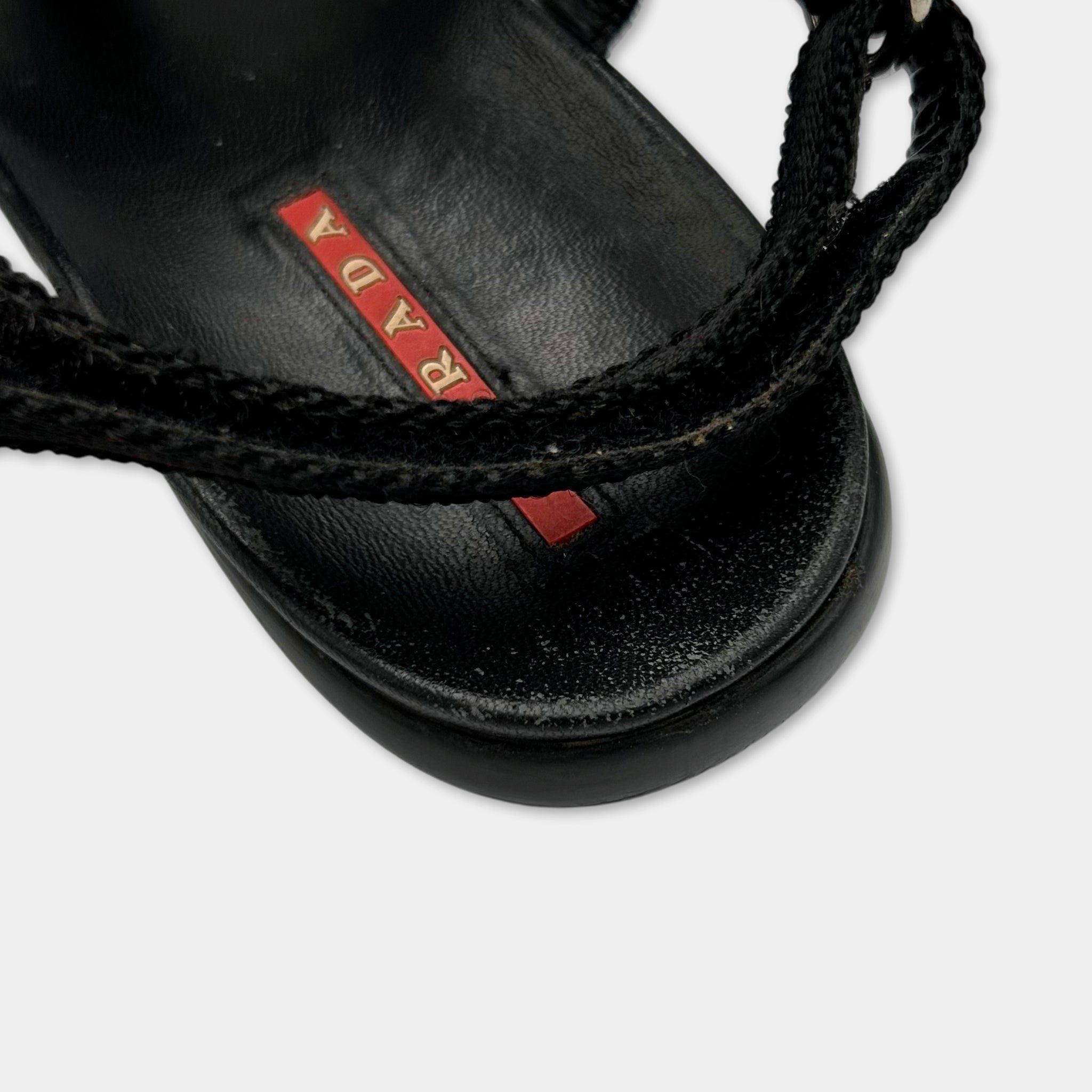 Prada Prada Black Nylon Sandals Size US 8 / IT 38 - 5 Thumbnail
