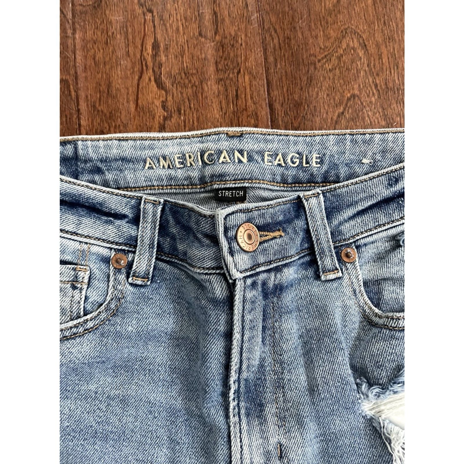 American Eagle Outfitters American Eagle Jeans Women Regular High Rise Distressed Jegging Blue 2 26in 25.5in Zip Pockets Stretch Size 26" / US 2 / IT 38 - 4 Thumbnail