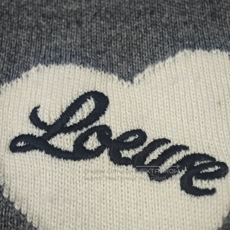 Loewe Loewe Grey heart pattern embroidered logo wool sweater Size S / US 4 / IT 40 - 7 Thumbnail