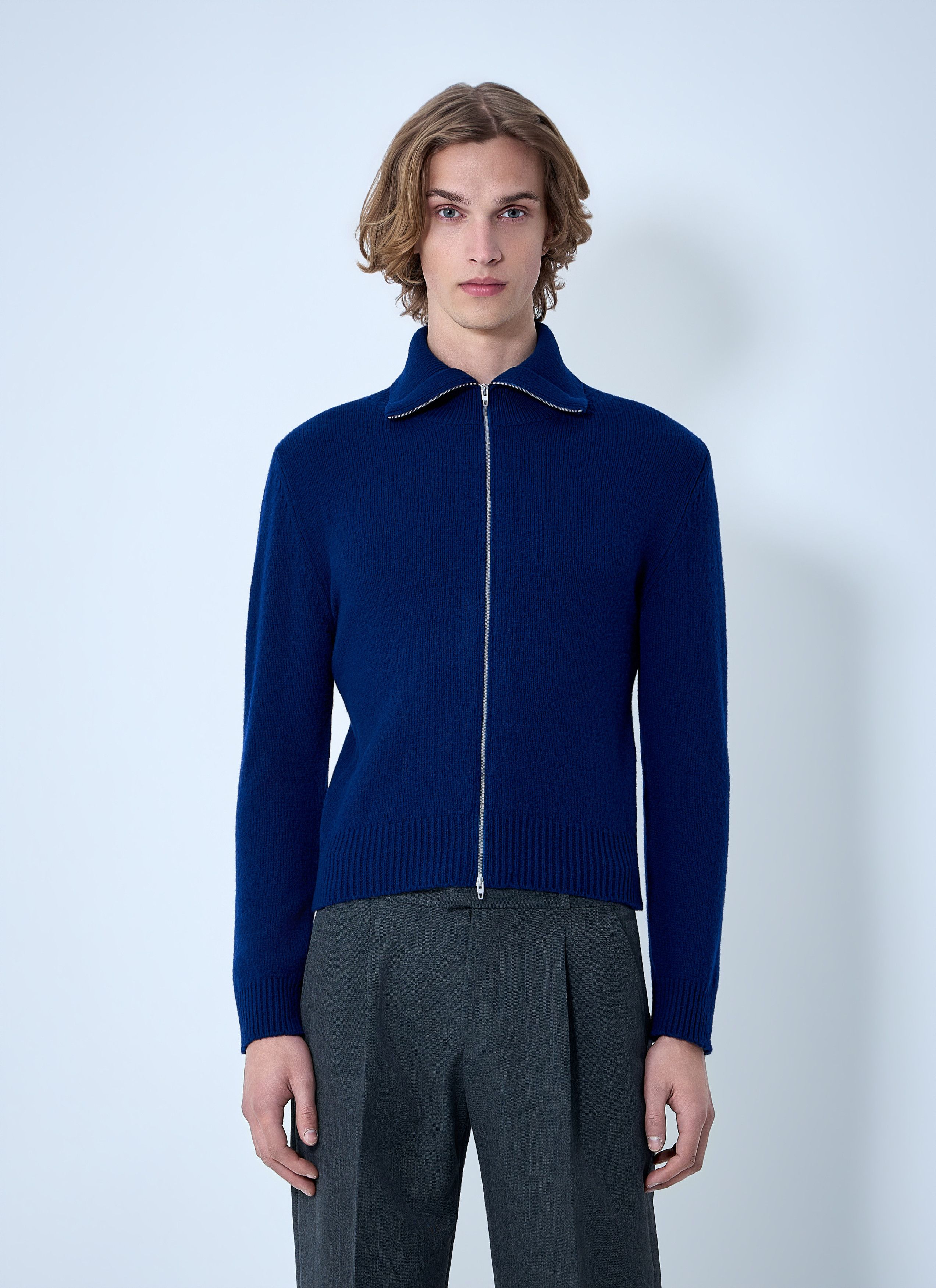 Jil Sander Zip-Up Wool Knit Cardigan Size US M / EU 48-50 / 2 - 1 Thumbnail