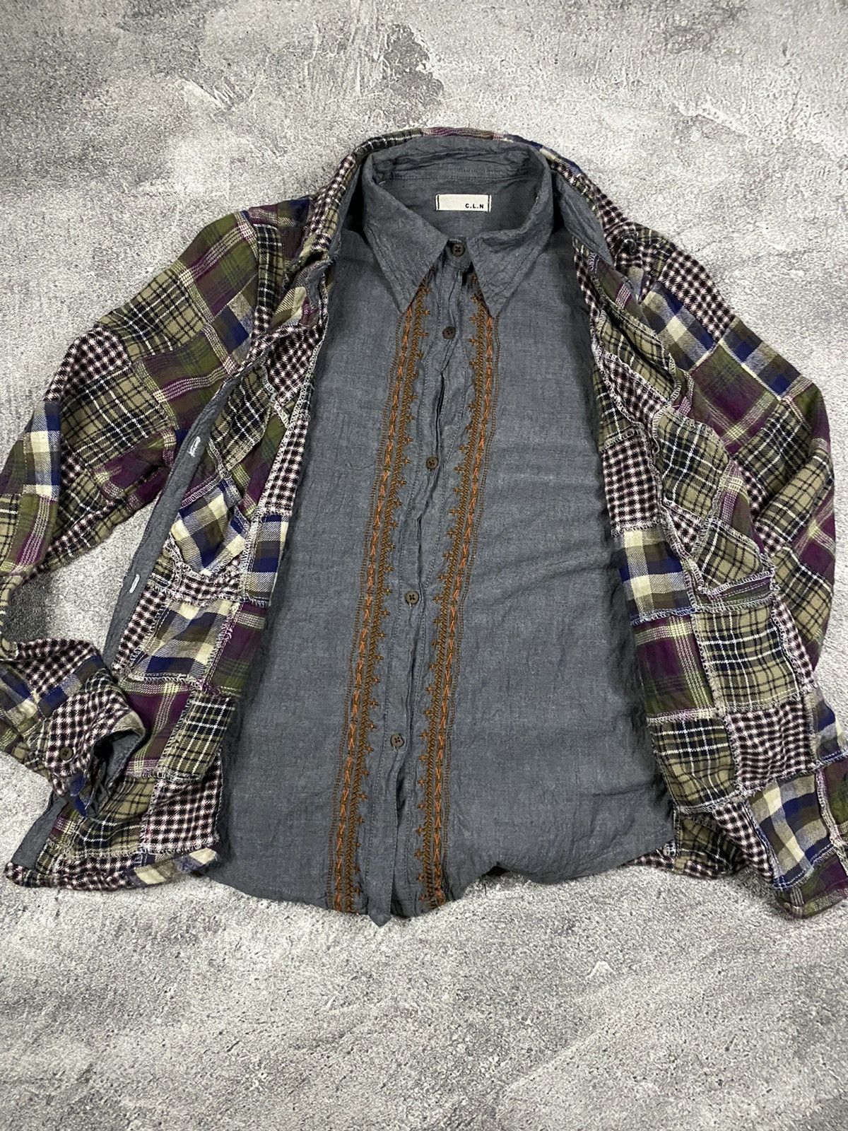 14th Addiction × If Six Was Nine × Japanese Brand Y2k CLN double layer kapital style patcwork shirt Size US S / EU 44-46 / 1 - 6 Thumbnail