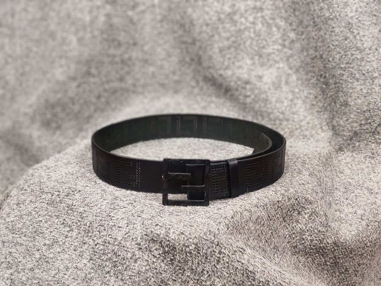 Fendi 🖤 Fendi FF zucca Logo authentic Leather Black Monogram Belt Size ONE SIZE - 1 Thumbnail