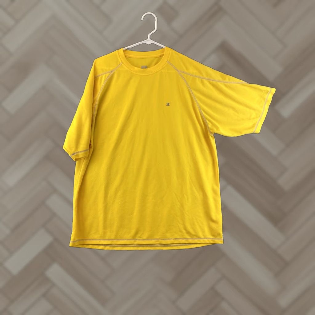 Champion Champion Shirt XL Yellow Tee Short Sleeve Adult Men's Top Gym /91-59 Size US XL / EU 56 / 4 - 1 Thumbnail