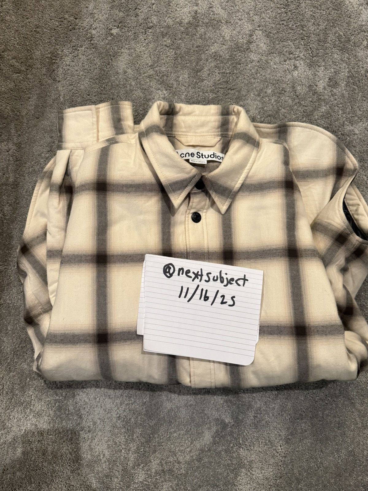 Acne Studios ACNE STUDIOS FLANNEL BUTTON-UP SHIRT SIZE 50 Size US M / EU 48-50 / 2 - 14 Thumbnail