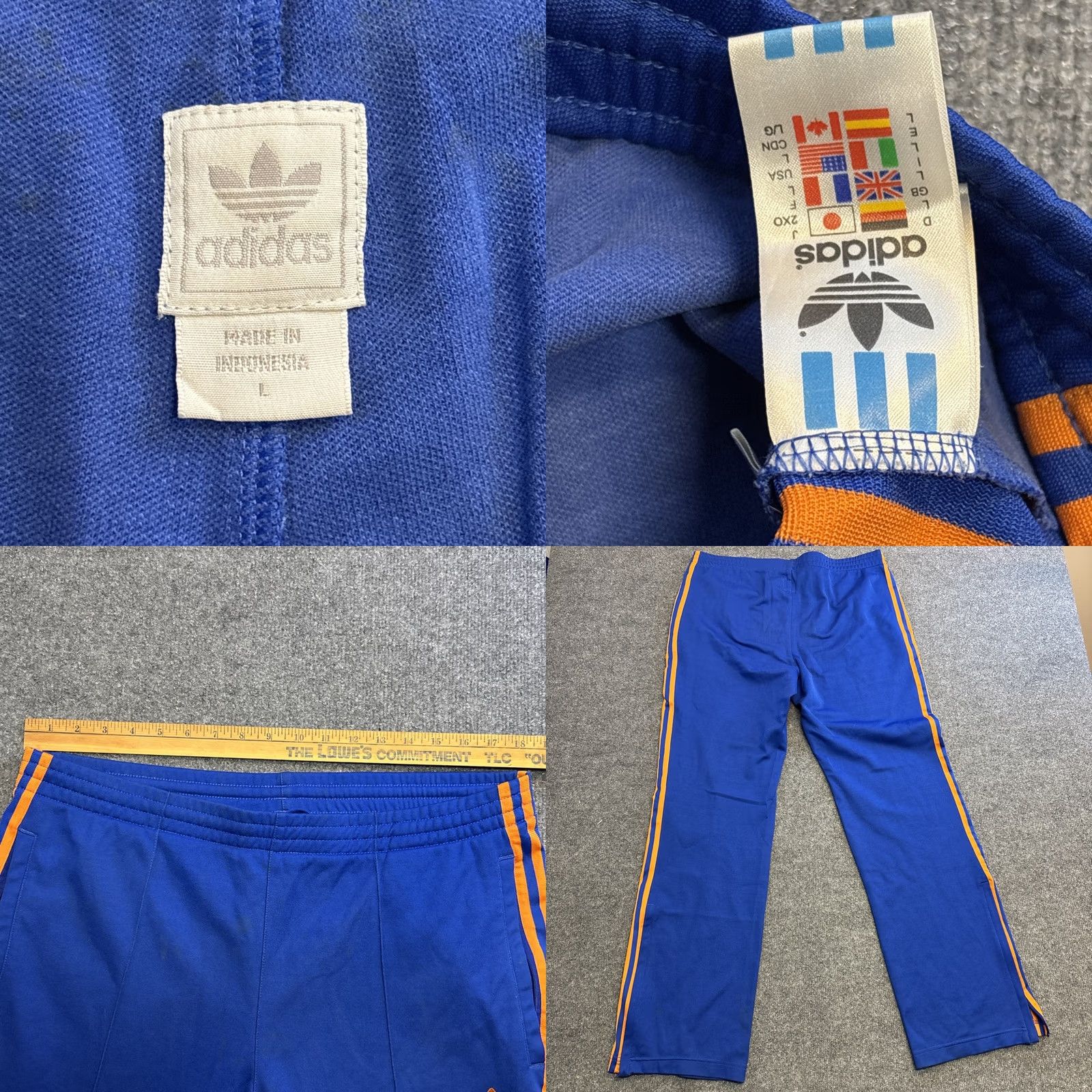 Adidas VINTAGE Adidas Sport Club Trefoil Full Zip Tracksuit Jacket And Pants Mens Large Blue Polyester Striped Size 42R - 9 Thumbnail