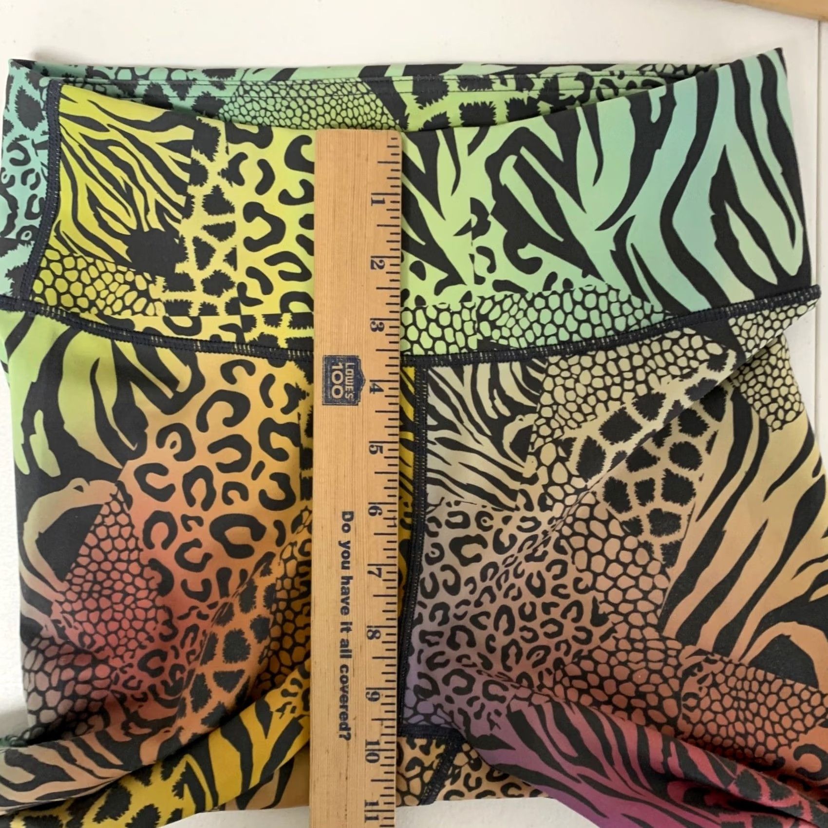 Rainbow Yelete Active Leggings Womens Small Multicolor Rainbow Animal Print High Waisted Size 28" / US 6 / IT 42 - 7 Thumbnail
