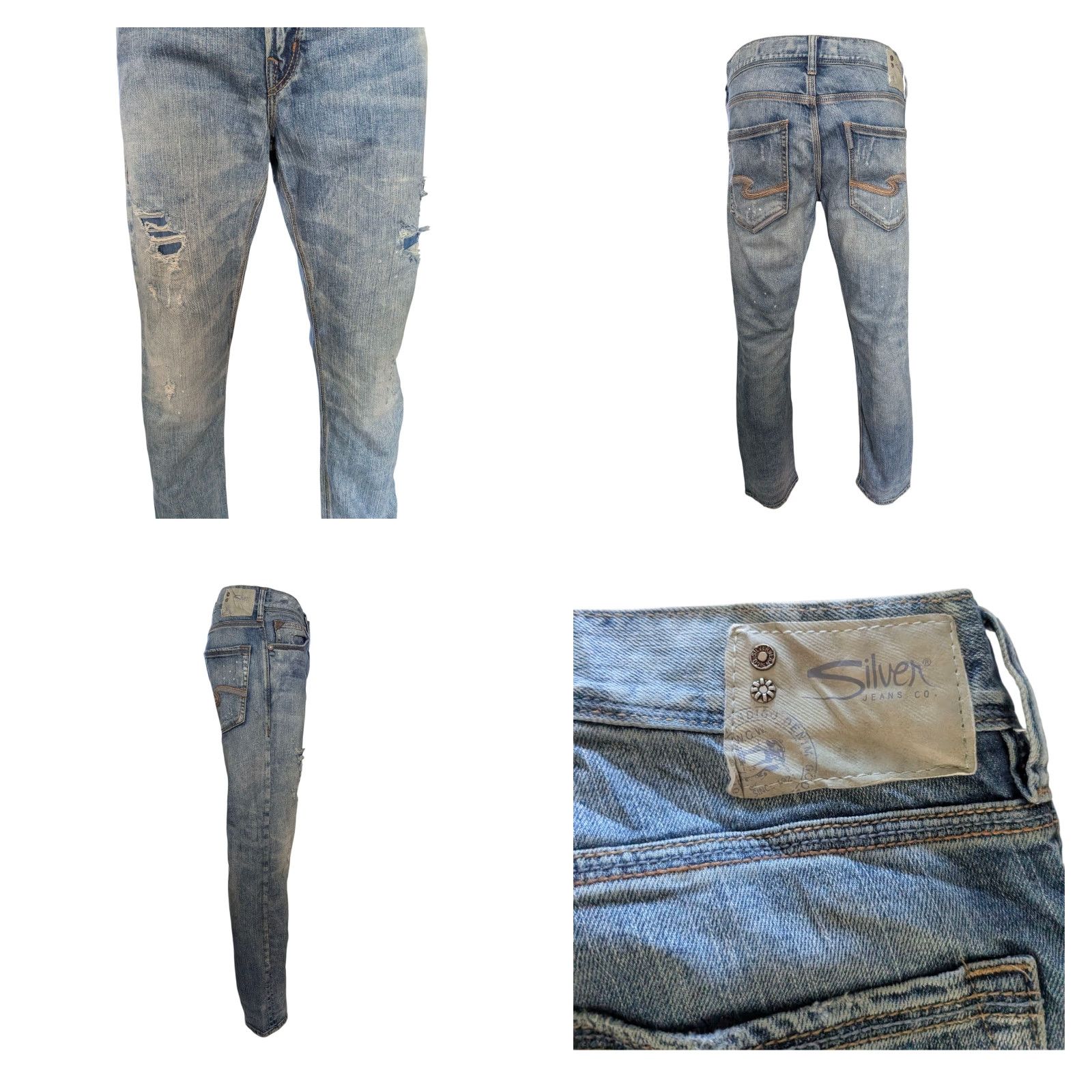 Silver Jeans Co. Silver Jeans Co. Eddie Jeans W31 L32 Blue Denim Relaxed Fit Straight Leg Mens XS? Size US 31 - 8 Thumbnail