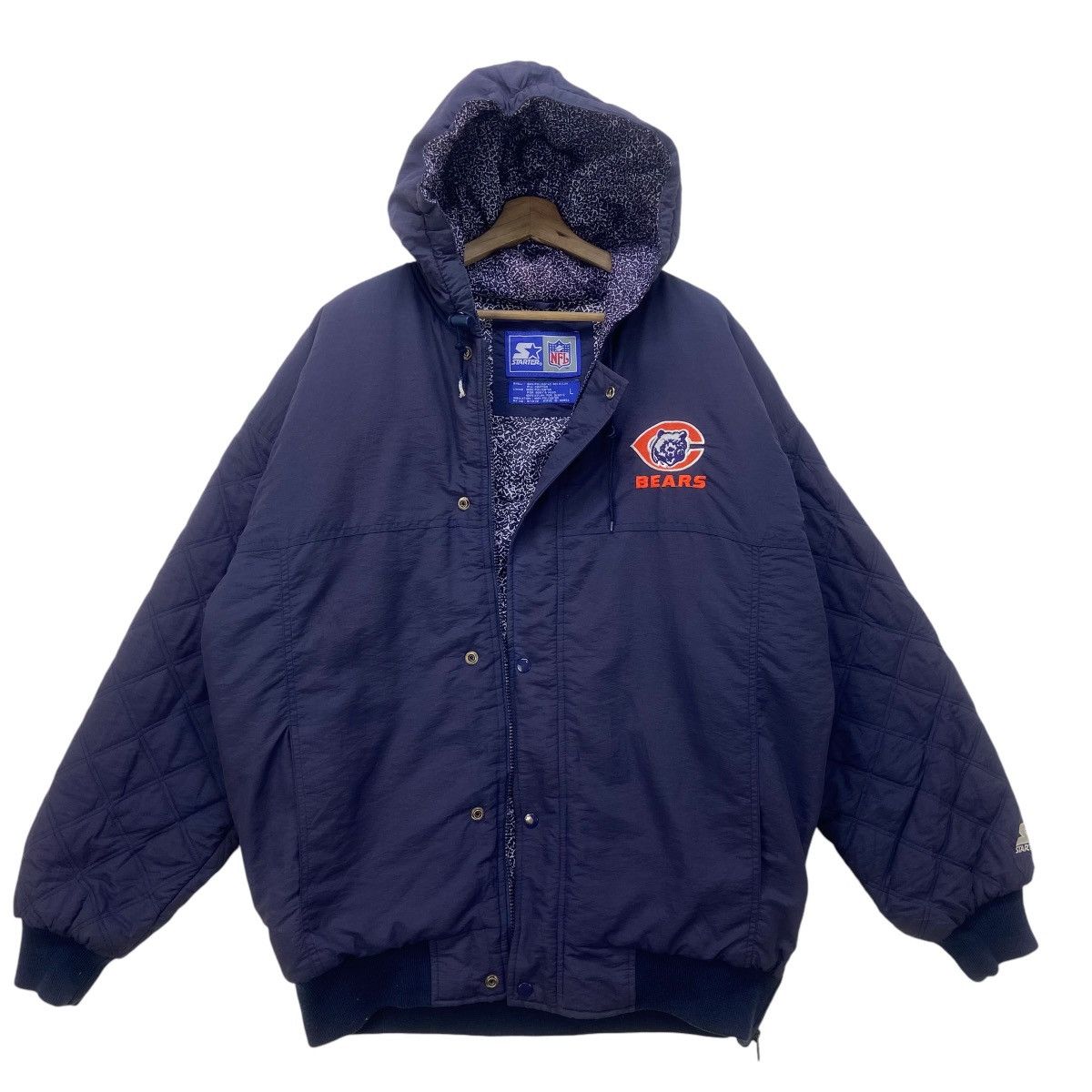 NFL × Starter Vintage Starter Chicago Bears Hooded Bomber Style Jacket Size US L / EU 52-54 / 3 - 2 Thumbnail
