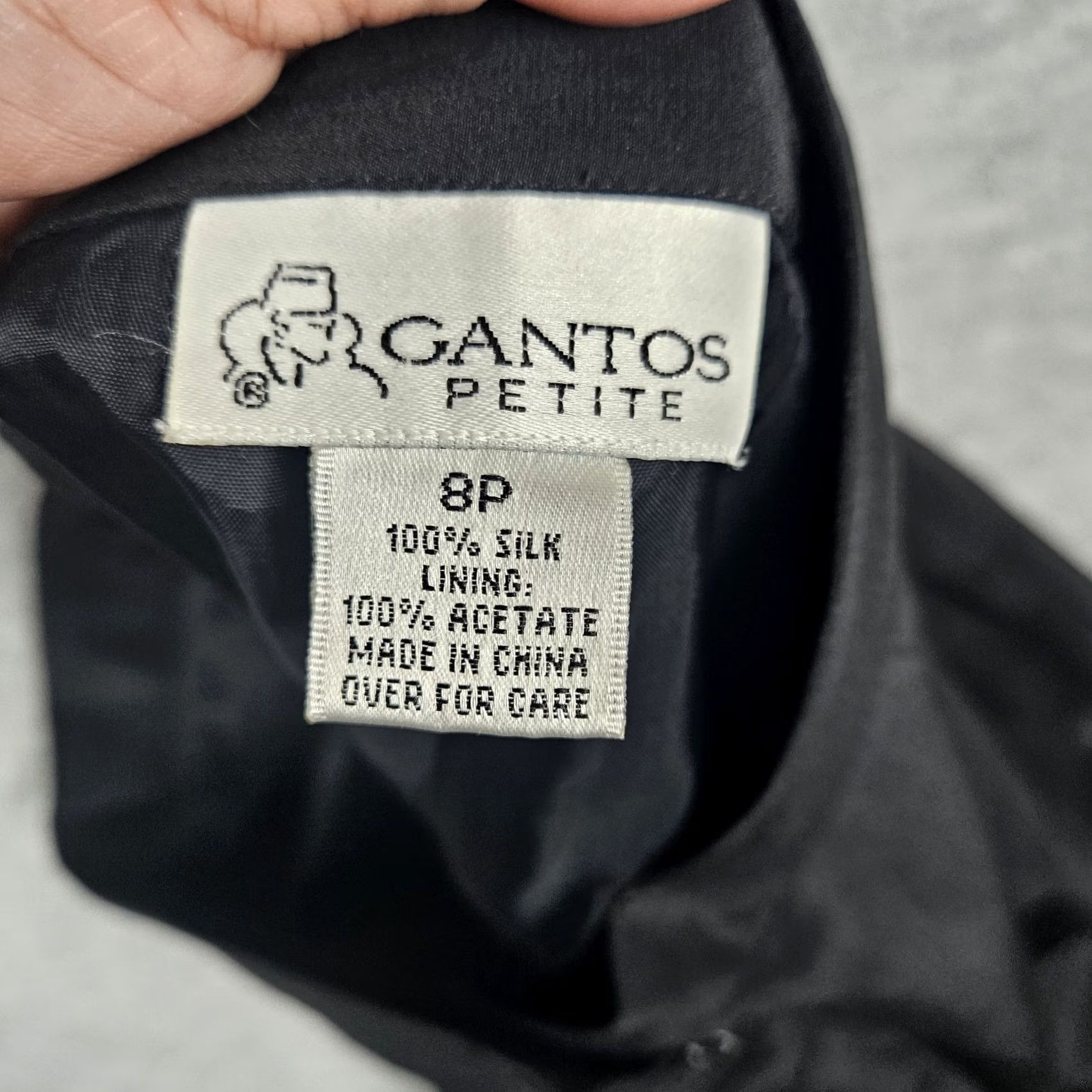 Vintage GANTOS Black 100% Silk Side Zipper Lining Pants Women's Size 8P Petite Size 30" / US 8 / IT 44 - 4 Thumbnail