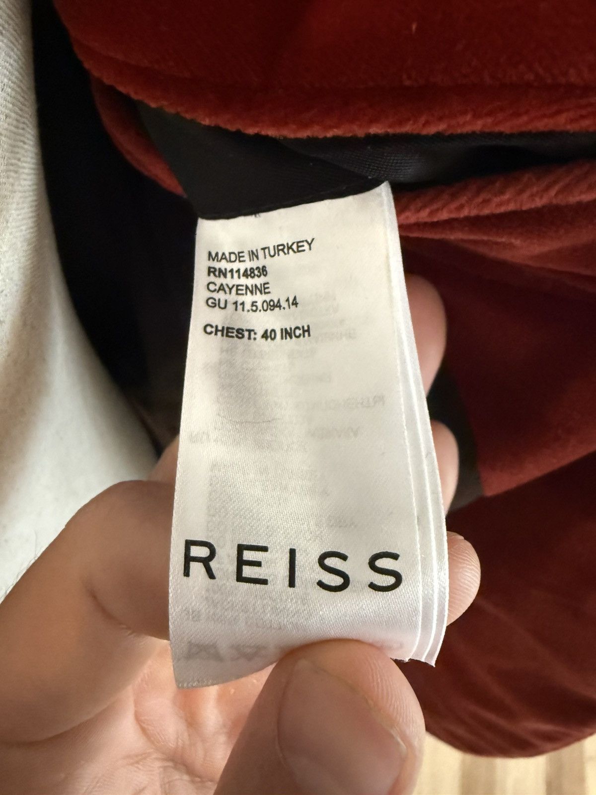 Reiss Reiss Velvet Burgundy Formal Jacket Blaser Size 40R - 7 Thumbnail
