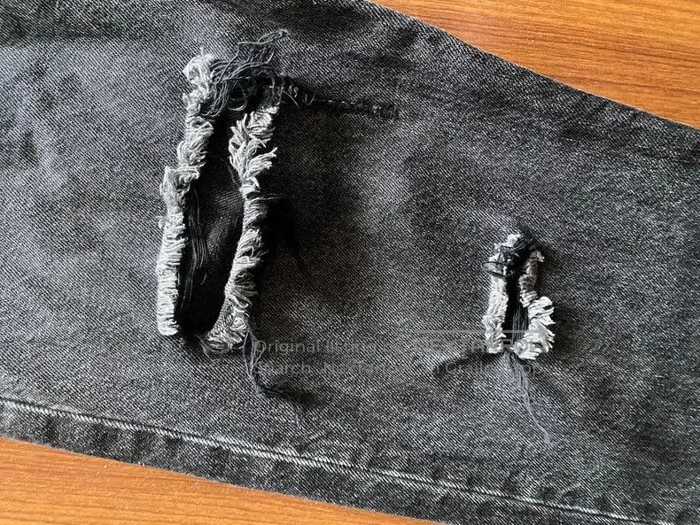 Saint Laurent Paris Saint Laurent Distressed Black Denim Jeans. Size US 31 - 2 Thumbnail