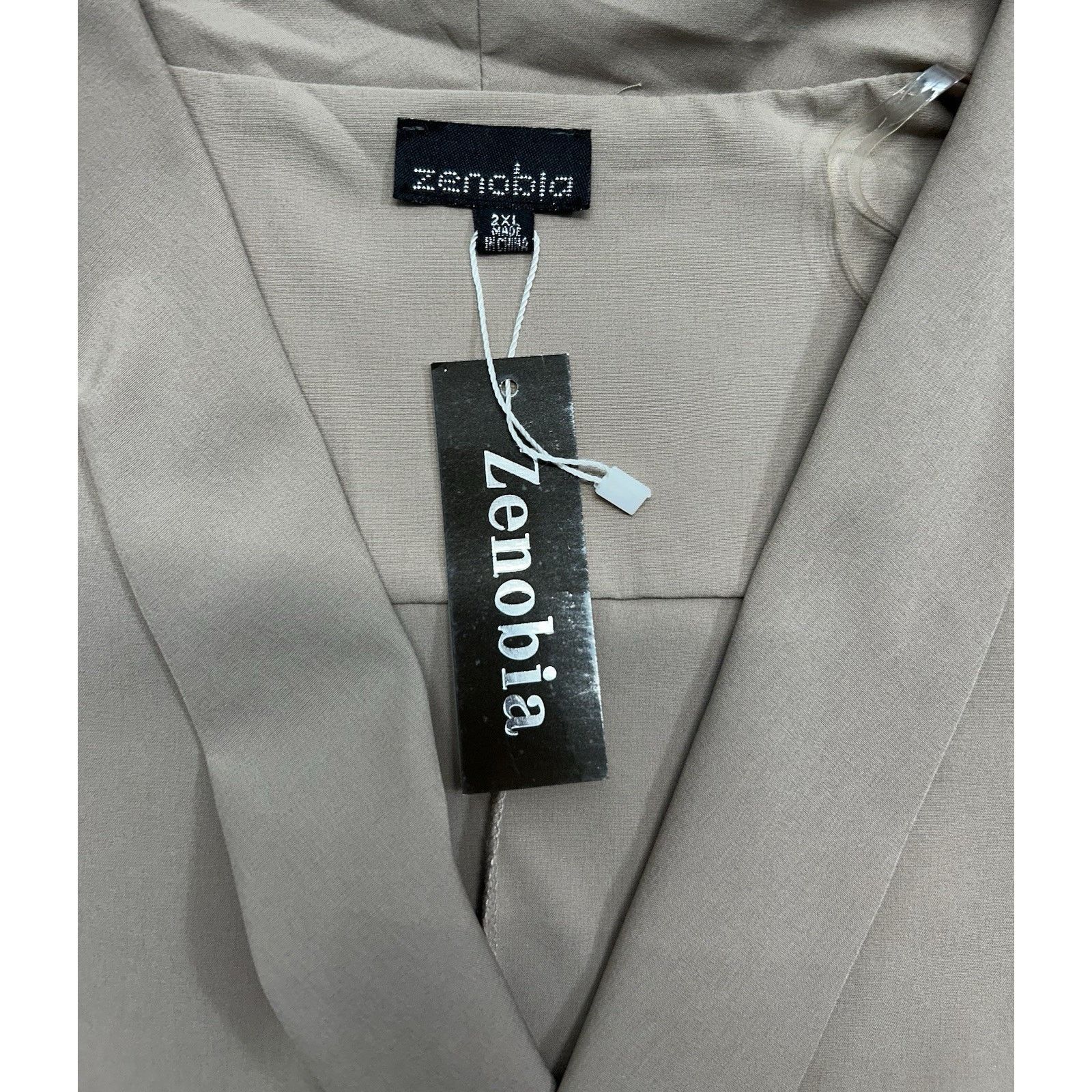 Other Zenobia Tan Blazer Jacket Womens Size2XL Open Front Ruched Size XXL / US 16-18 / IT 52-54 - 7 Thumbnail