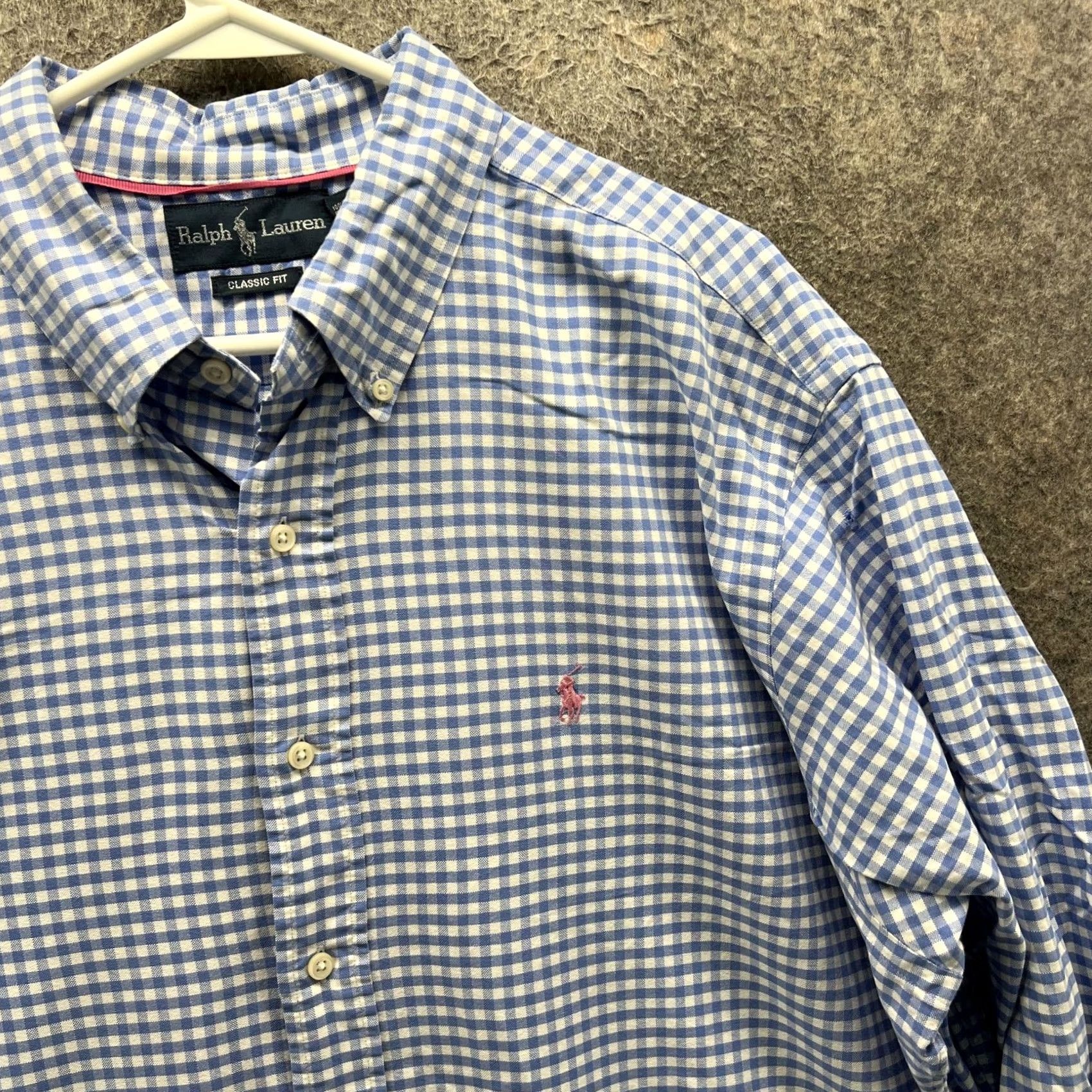 Ralph Lauren Ralph Lauren Shirt Mens 2XL Blue Check Long Sleeve Button Front Casual Woven Size US XXL / EU 58 / 5 - 7 Thumbnail