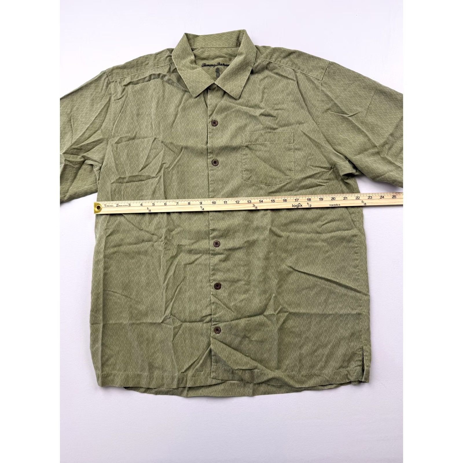 Tommy Bahama Tommy Bahama Shirt Mens Medium Green Geometric Short Sleeve Silk Button Up Size US M / EU 48-50 / 2 - 6 Thumbnail